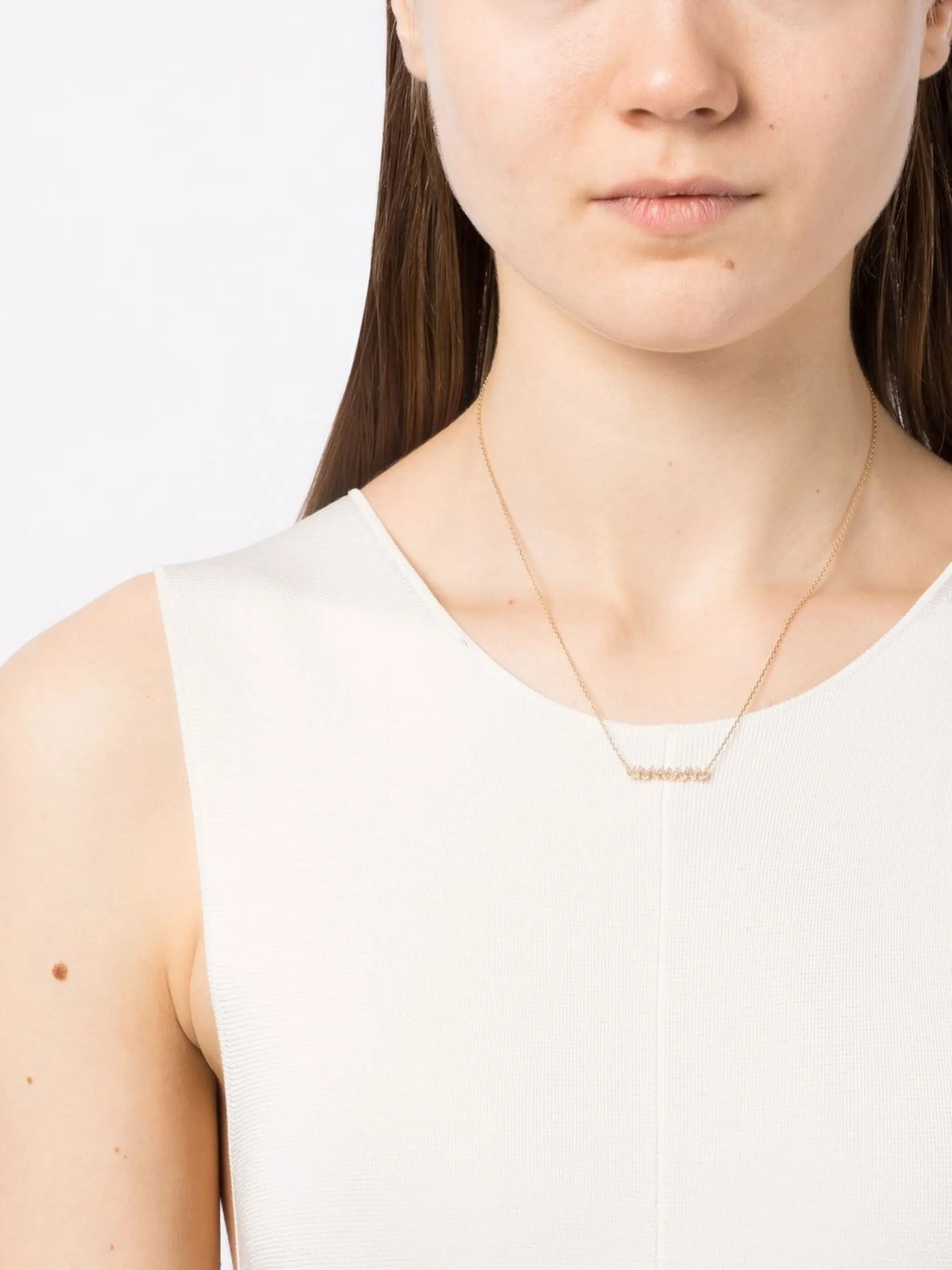 18kt yellow gold diamond bar necklace