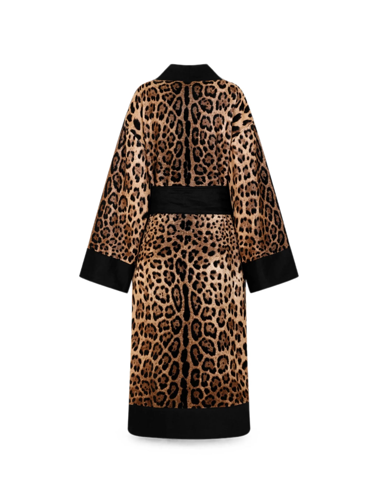 leopard-print terry cotton bath robe