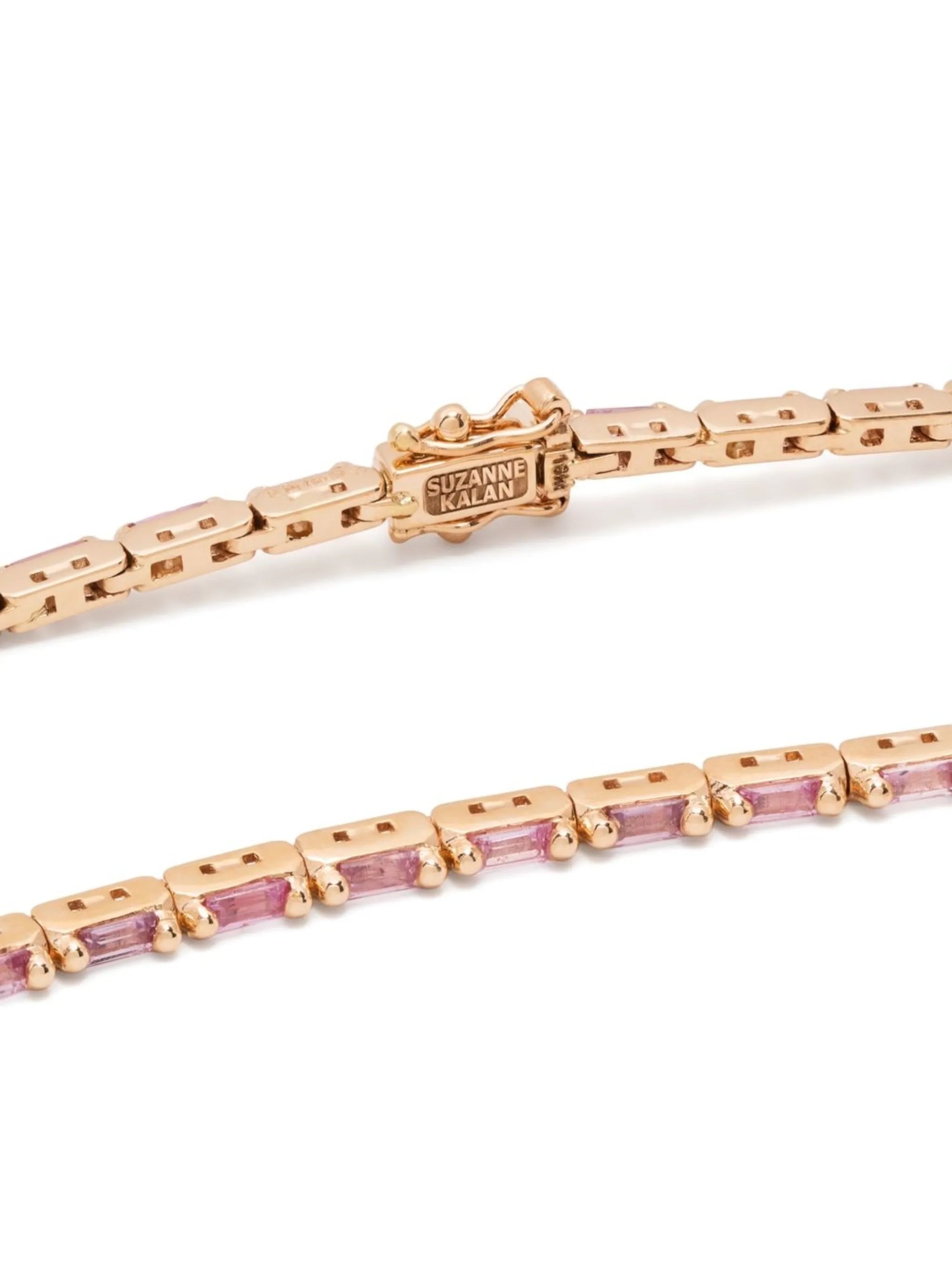 18kt rose gold Linear sapphire tennis bracelet