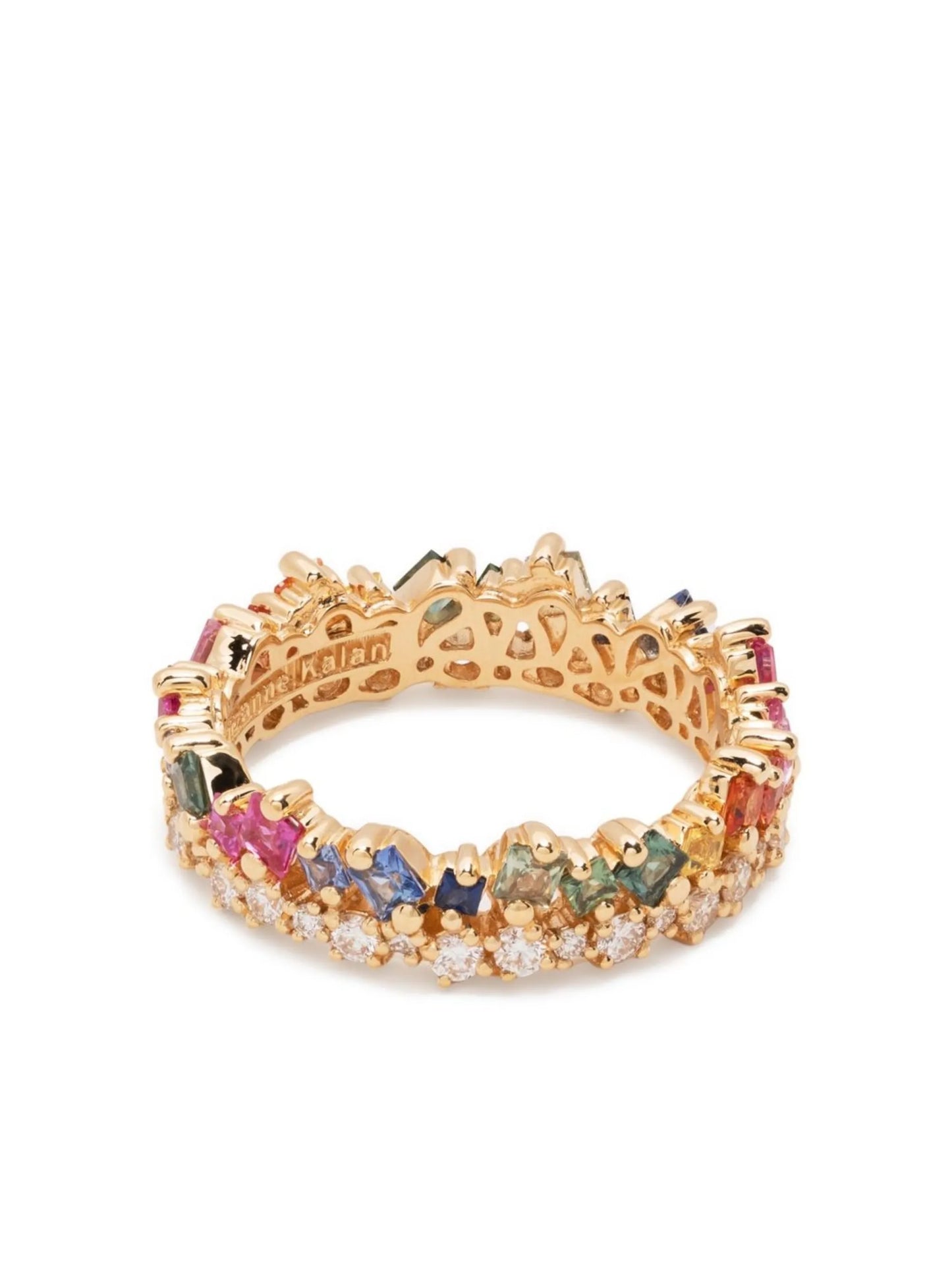 18kt yellow gold diamond and sapphire ring