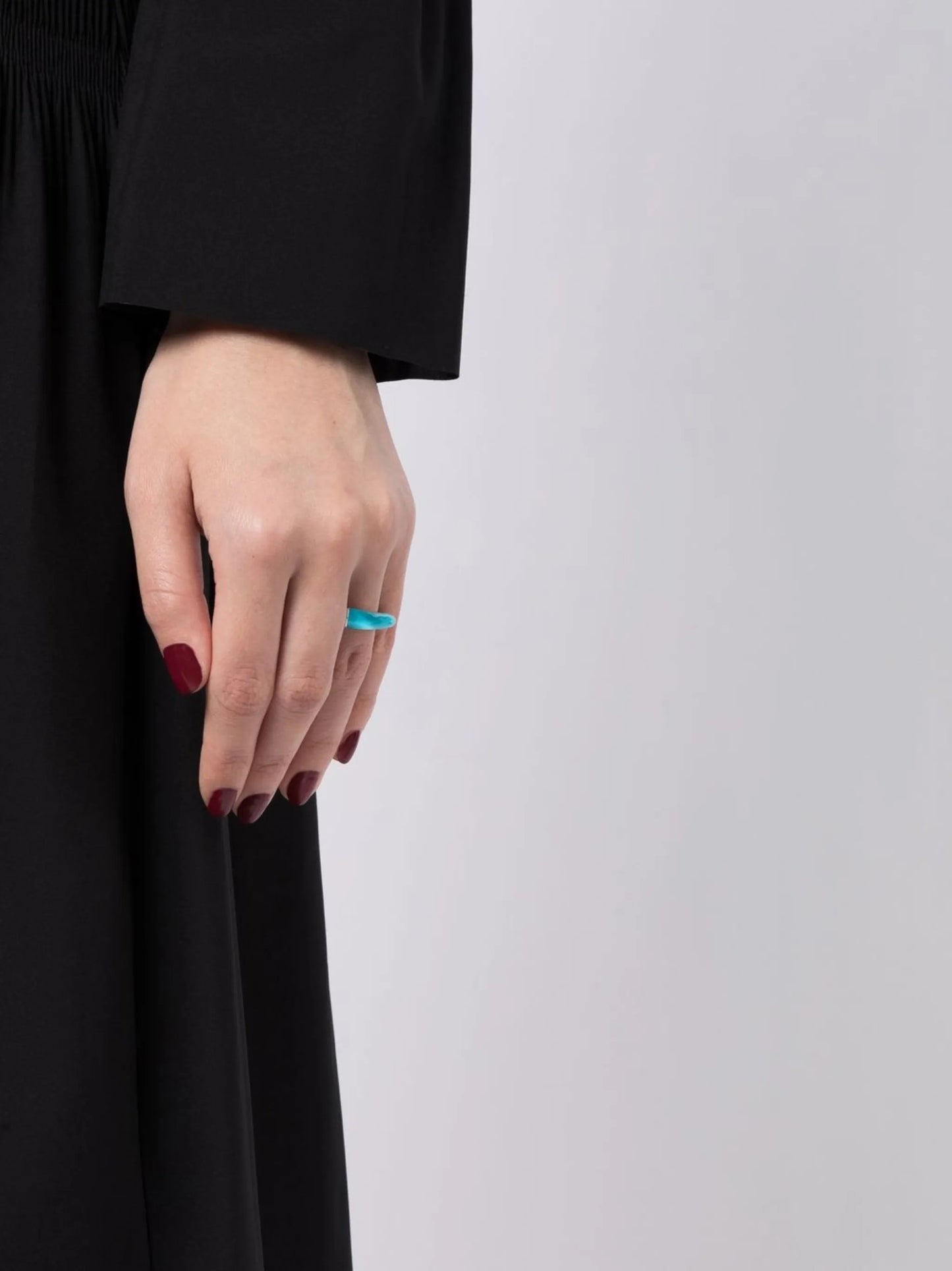 18kt white gold Stack turquoise ring