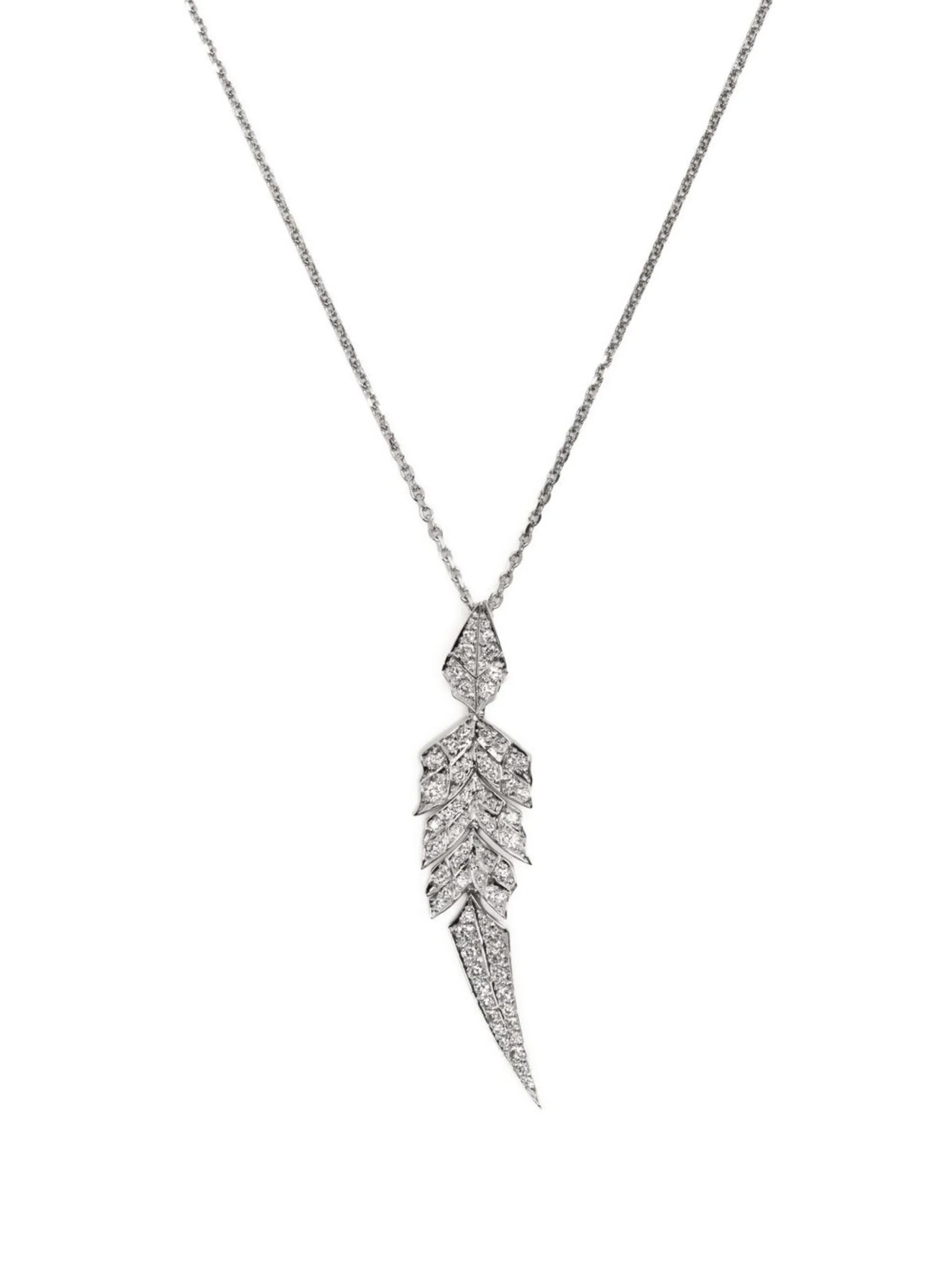 18kt white gold Magnipheasant diamond pendant necklace