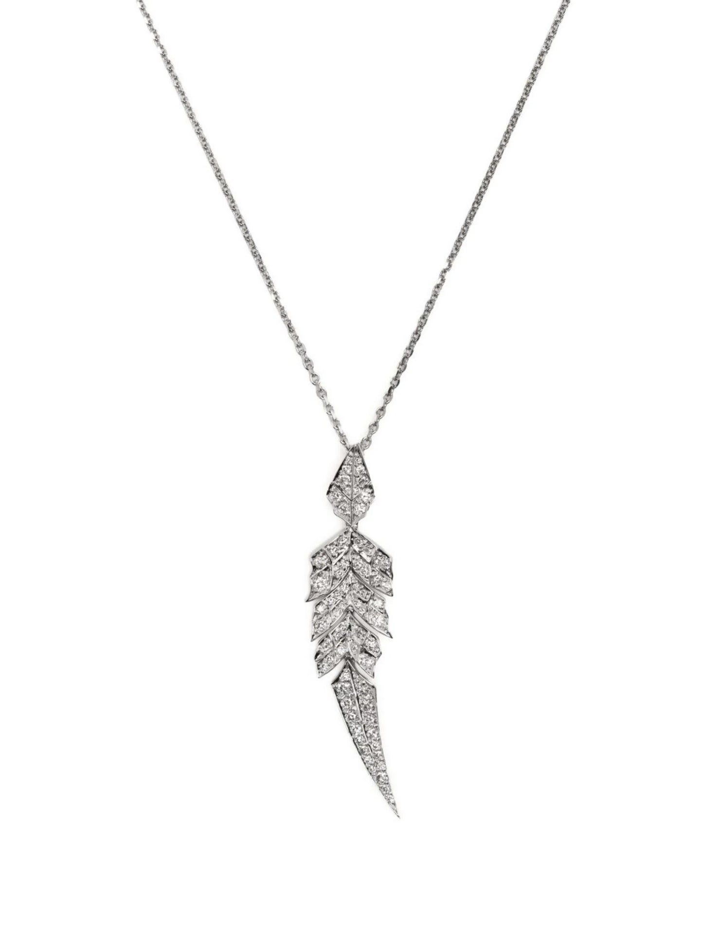 18kt white gold Magnipheasant diamond pendant necklace