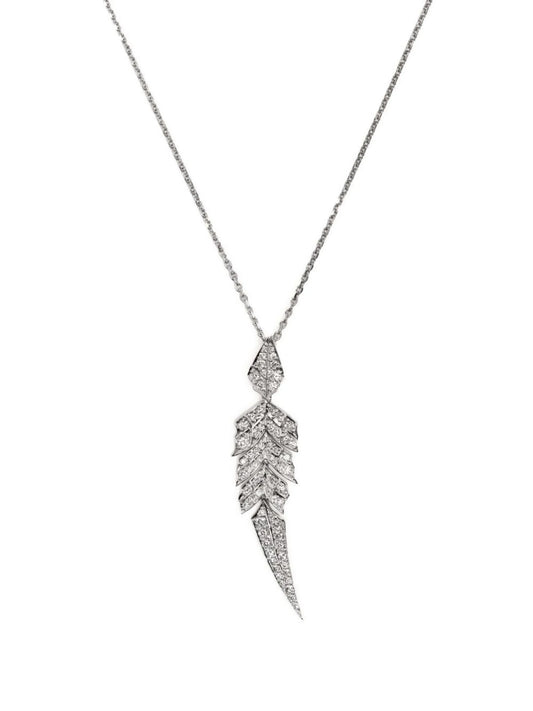 18kt white gold Magnipheasant diamond pendant necklace