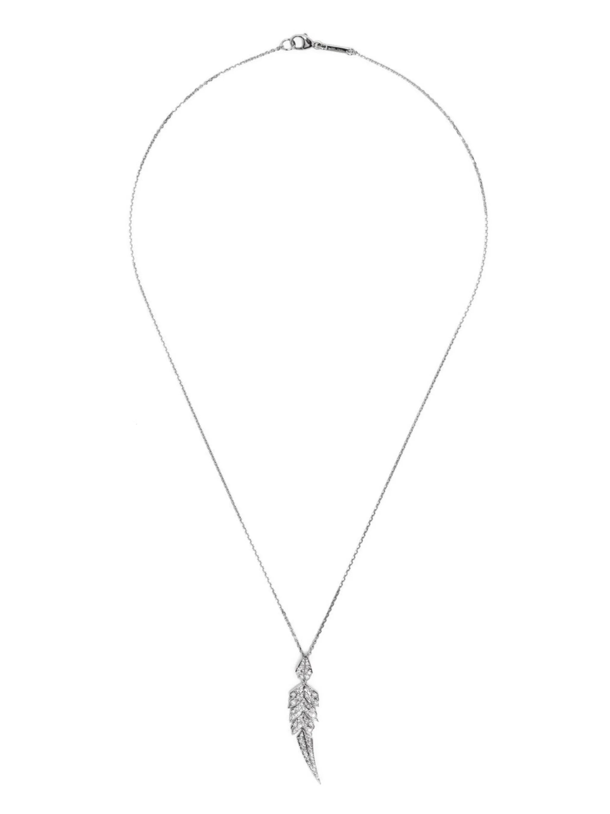 18kt white gold Magnipheasant diamond pendant necklace
