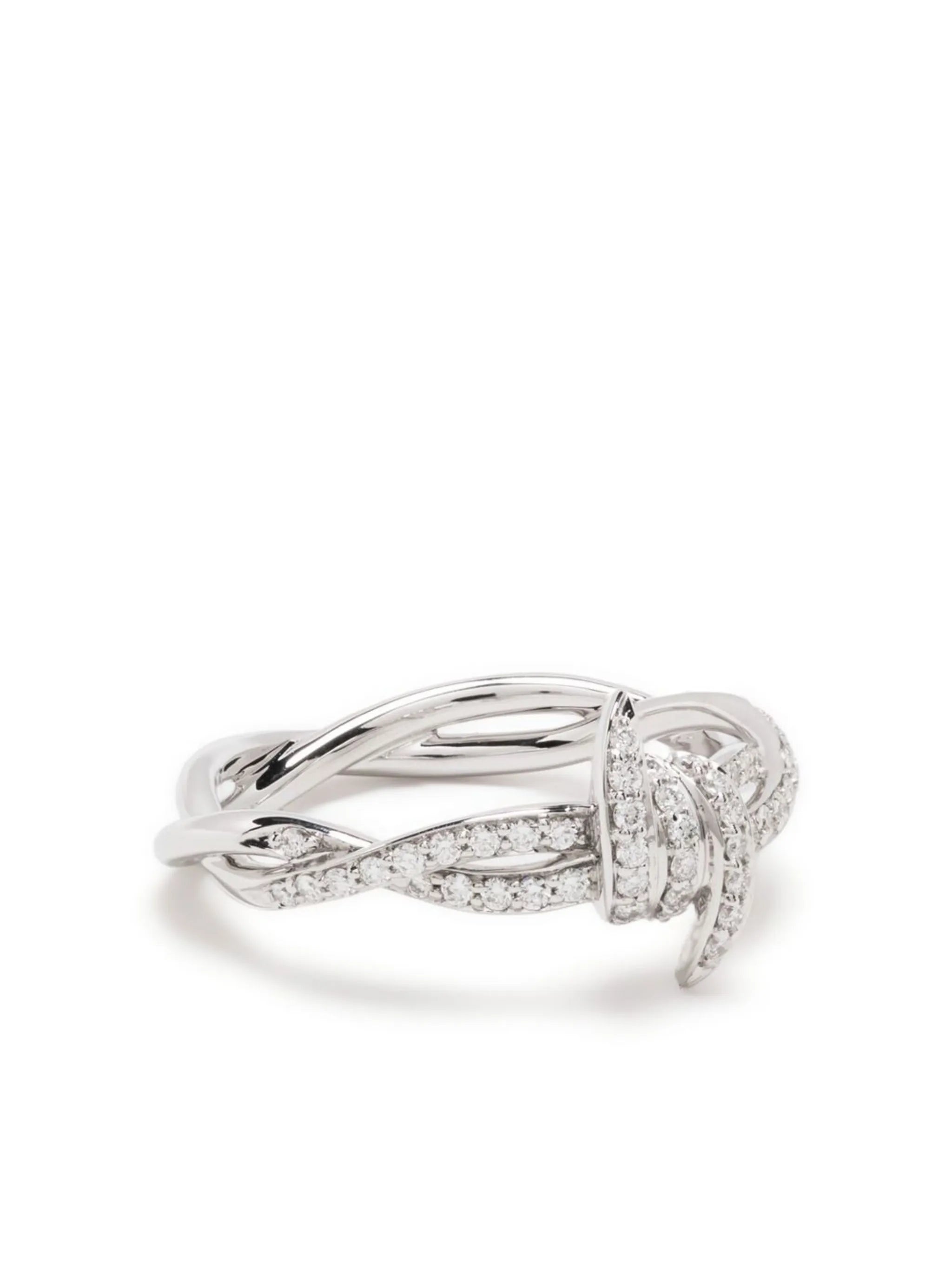 18kt white gold Thorn Forget Me Knot diamond ring