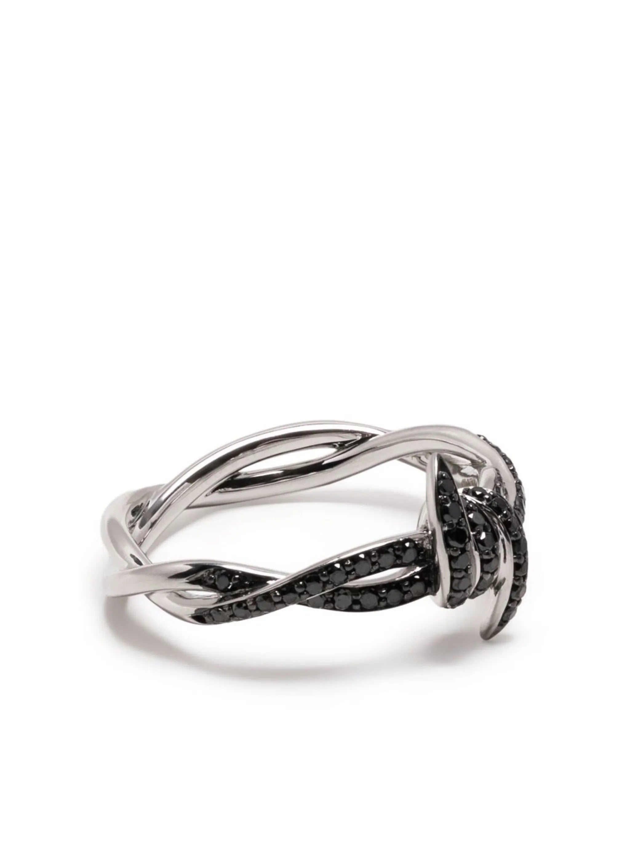18kt white gold Forget Me Knot diamond ring