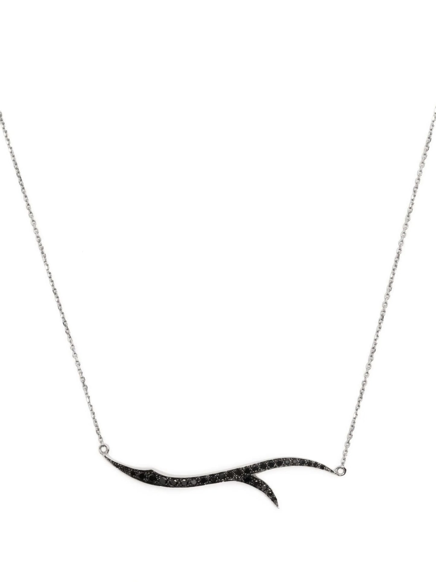 18kt white gold Stem diamond necklace