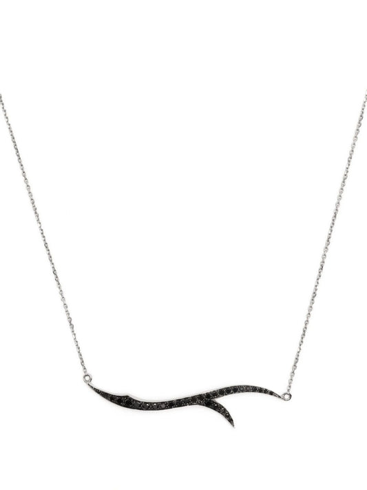 18kt white gold Stem diamond necklace