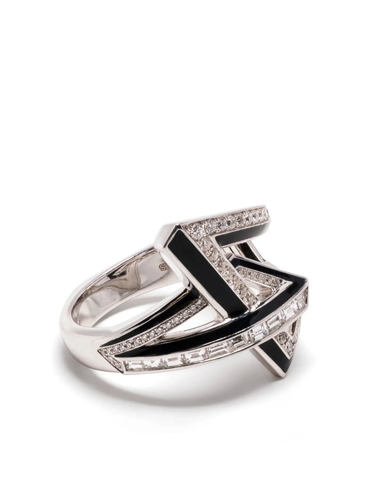 18kt white gold Vertigo Obtuse diamond ring