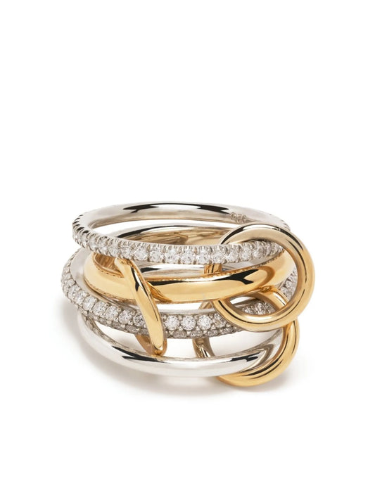 18kt yellow and white gold diamond ring