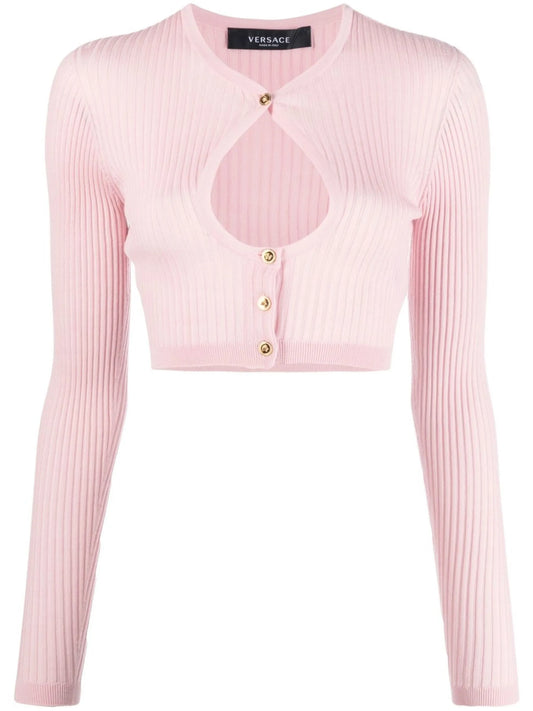cut-out detail cropped cardigan