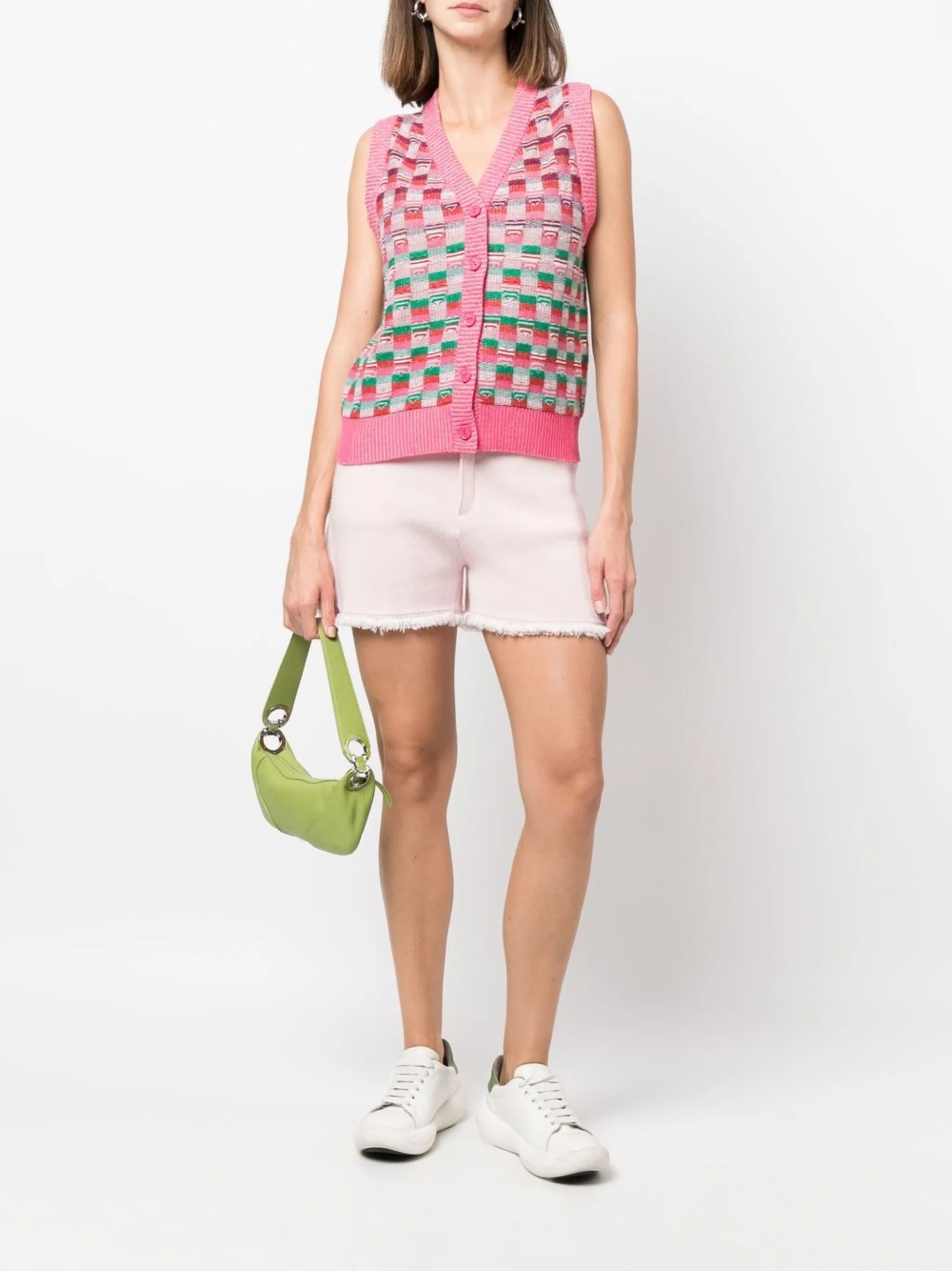 intarsia-knit waistcoat