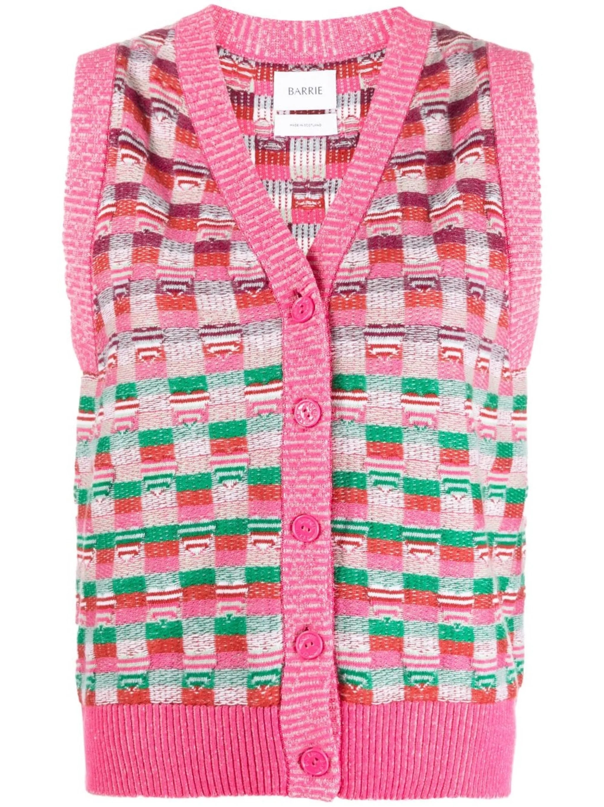 intarsia-knit waistcoat