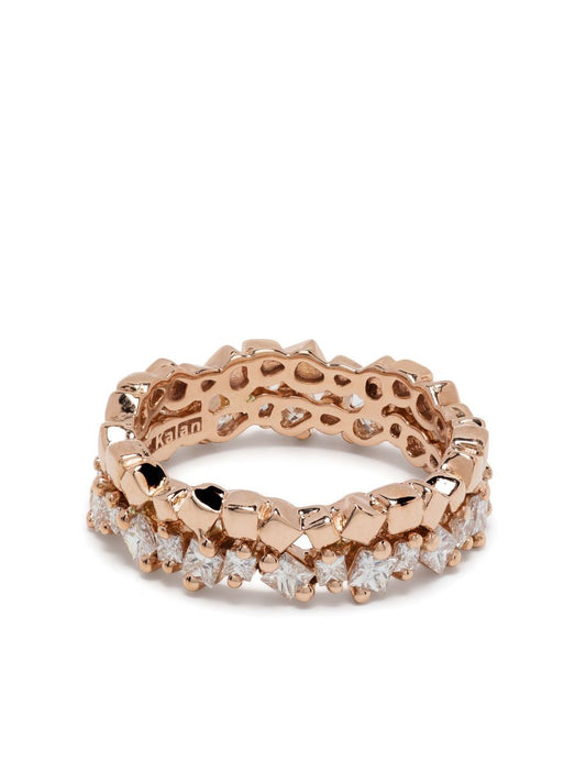 18kt rose gold diamond eternity band ring