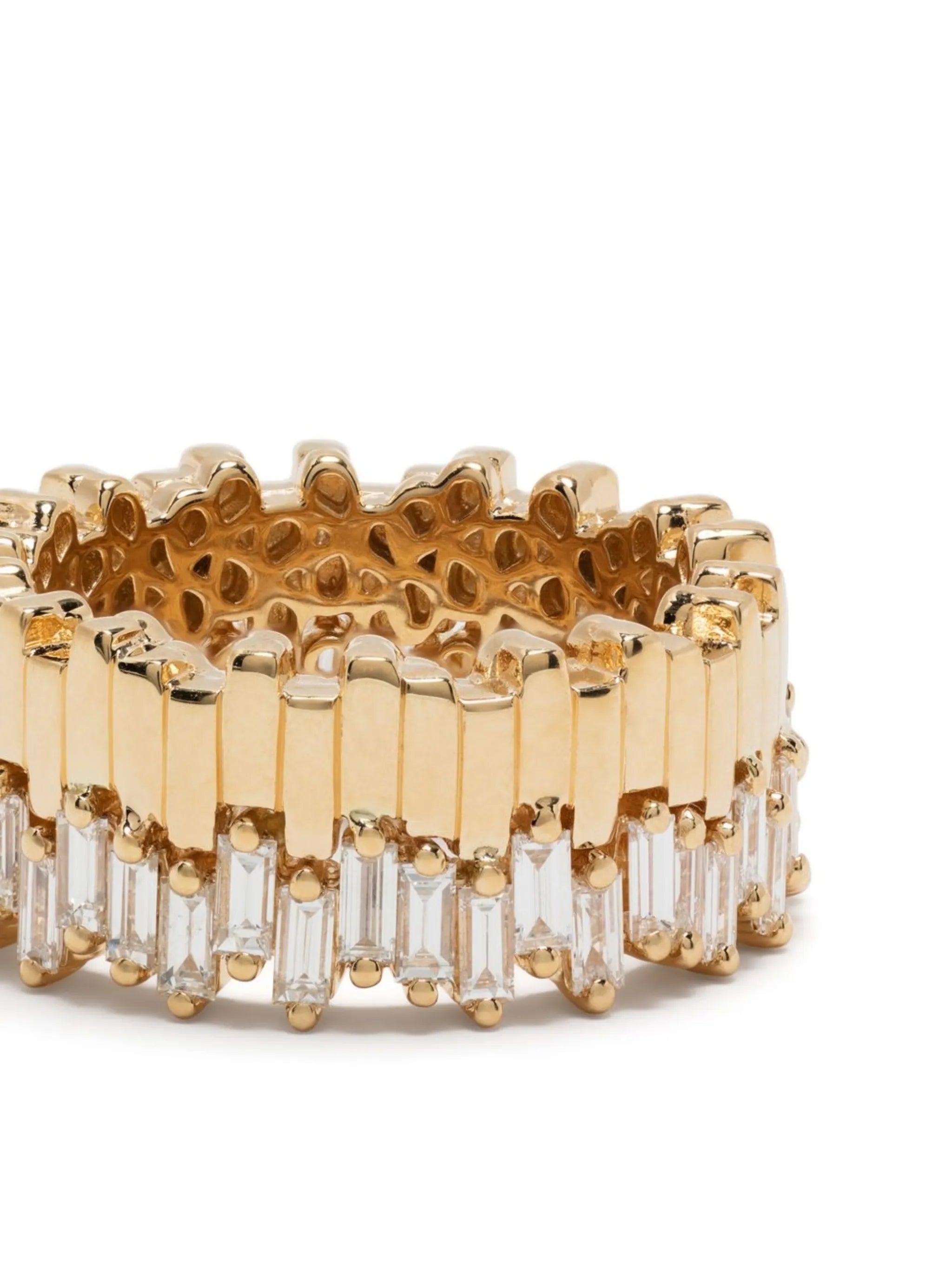 18kt yellow gold Midi Stacker diamond eternity ring