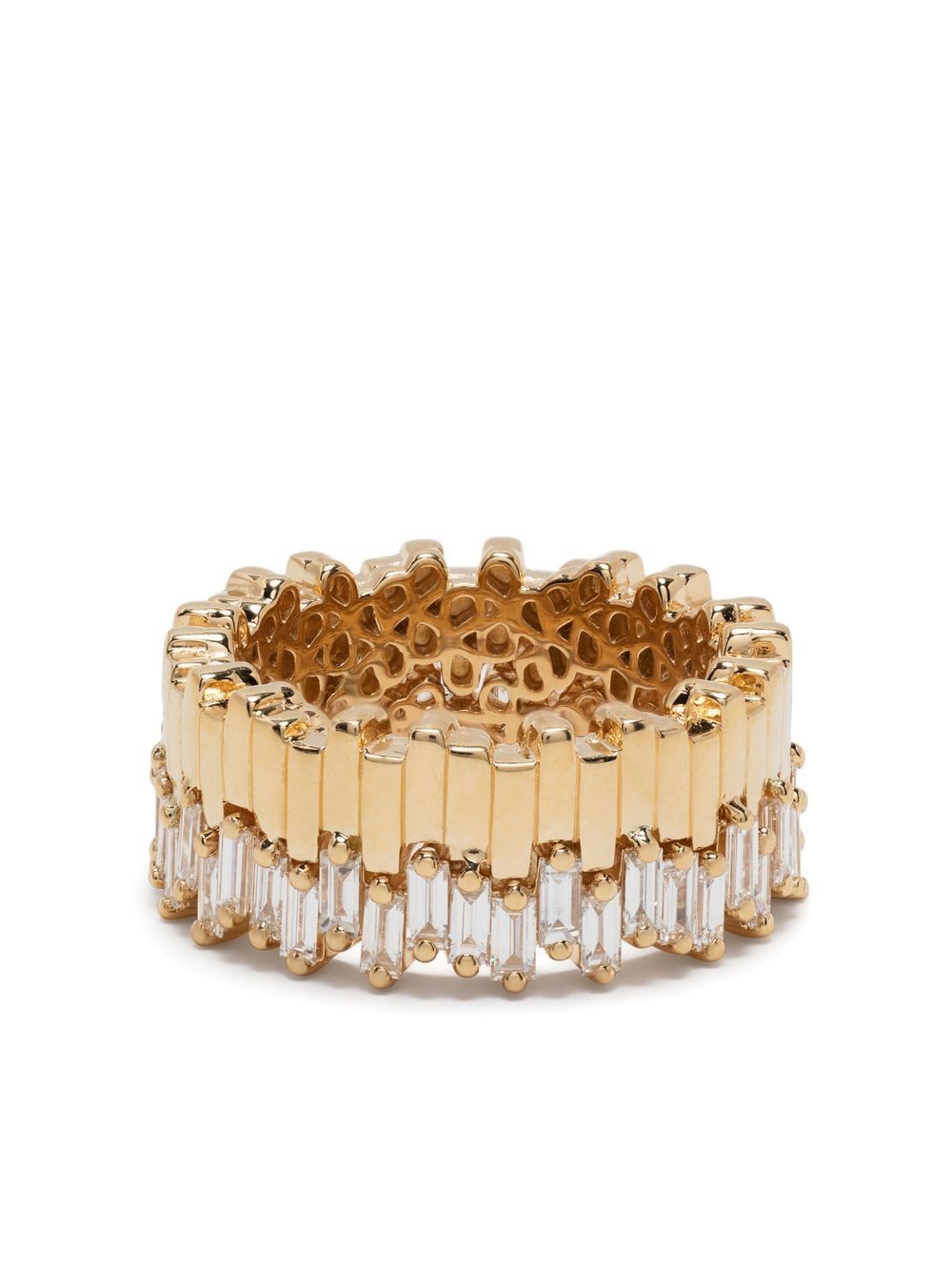 18kt yellow gold Midi Stacker diamond eternity ring