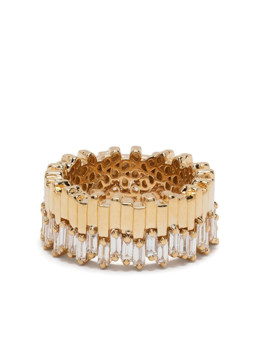 18kt yellow gold Midi Stacker diamond eternity ring