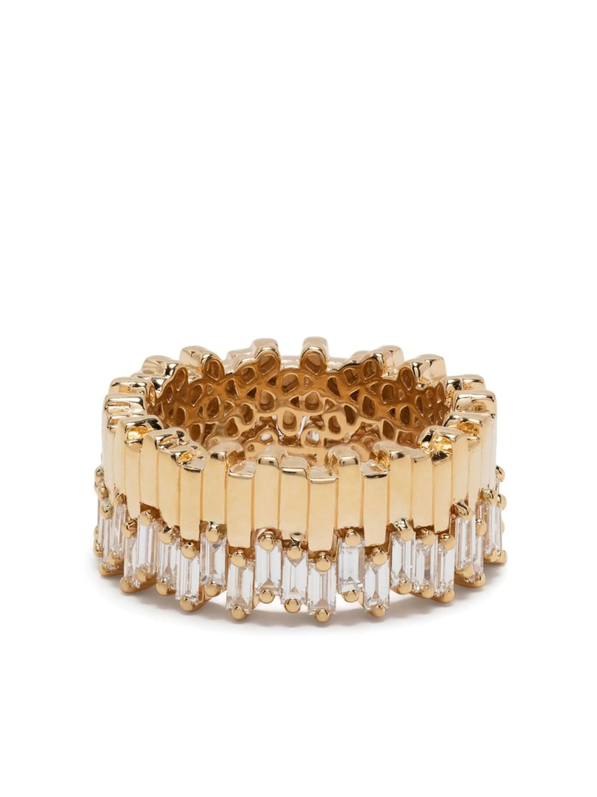 18kt yellow gold Midi Stacker diamond eternity ring