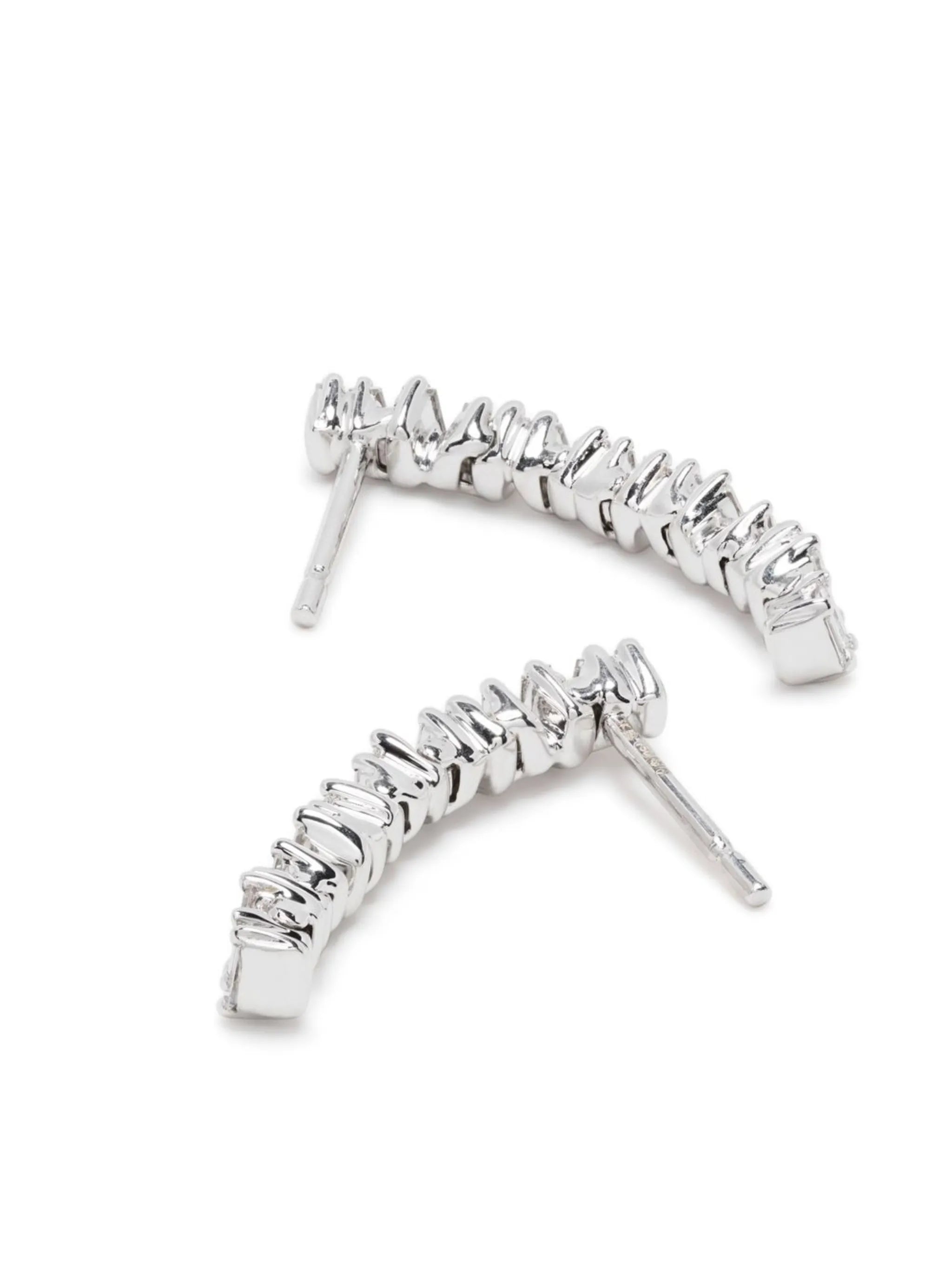 18kt white gold Linear Baby Tennis diamond earrings