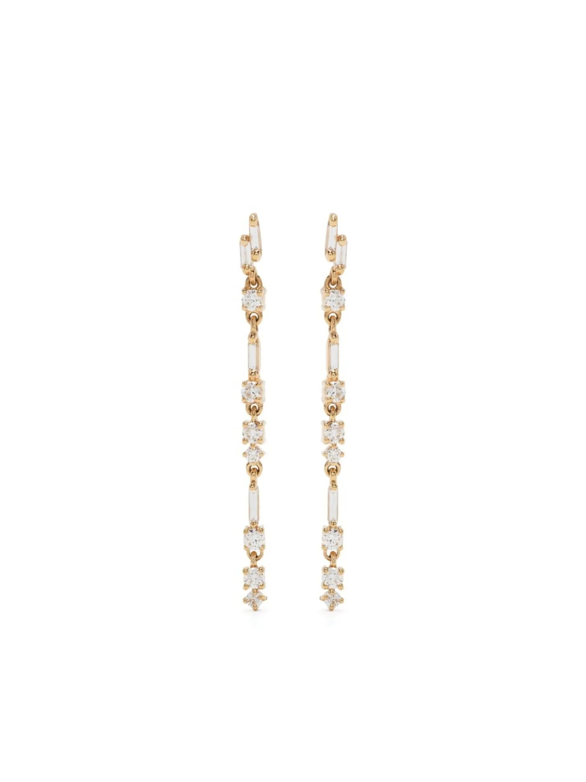 18kt yellow gold Thin dangle drop earrings
