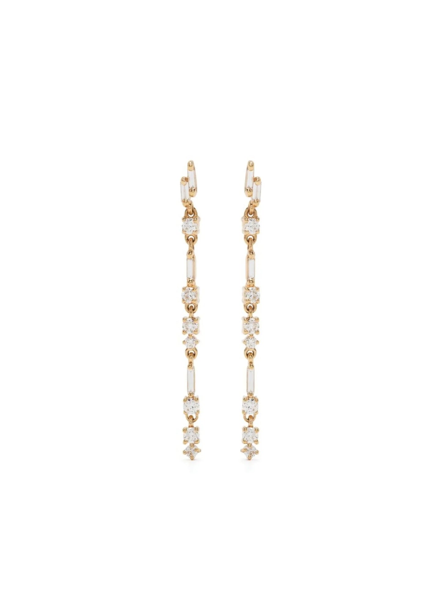 18kt yellow gold Thin dangle drop earrings