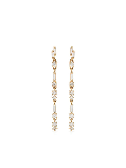 18kt yellow gold Thin dangle drop earrings