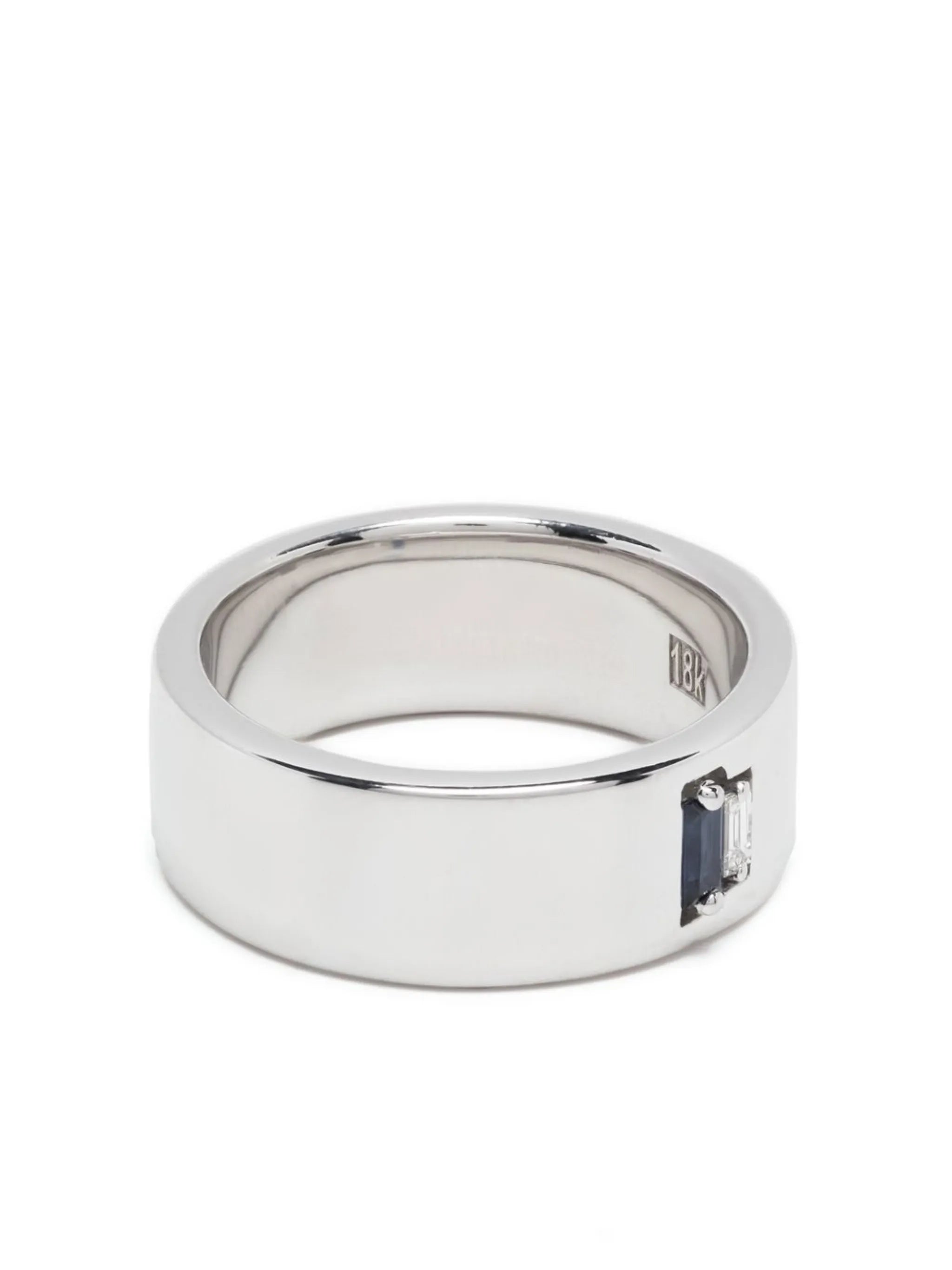 18kt white gold diamond and sapphire ring