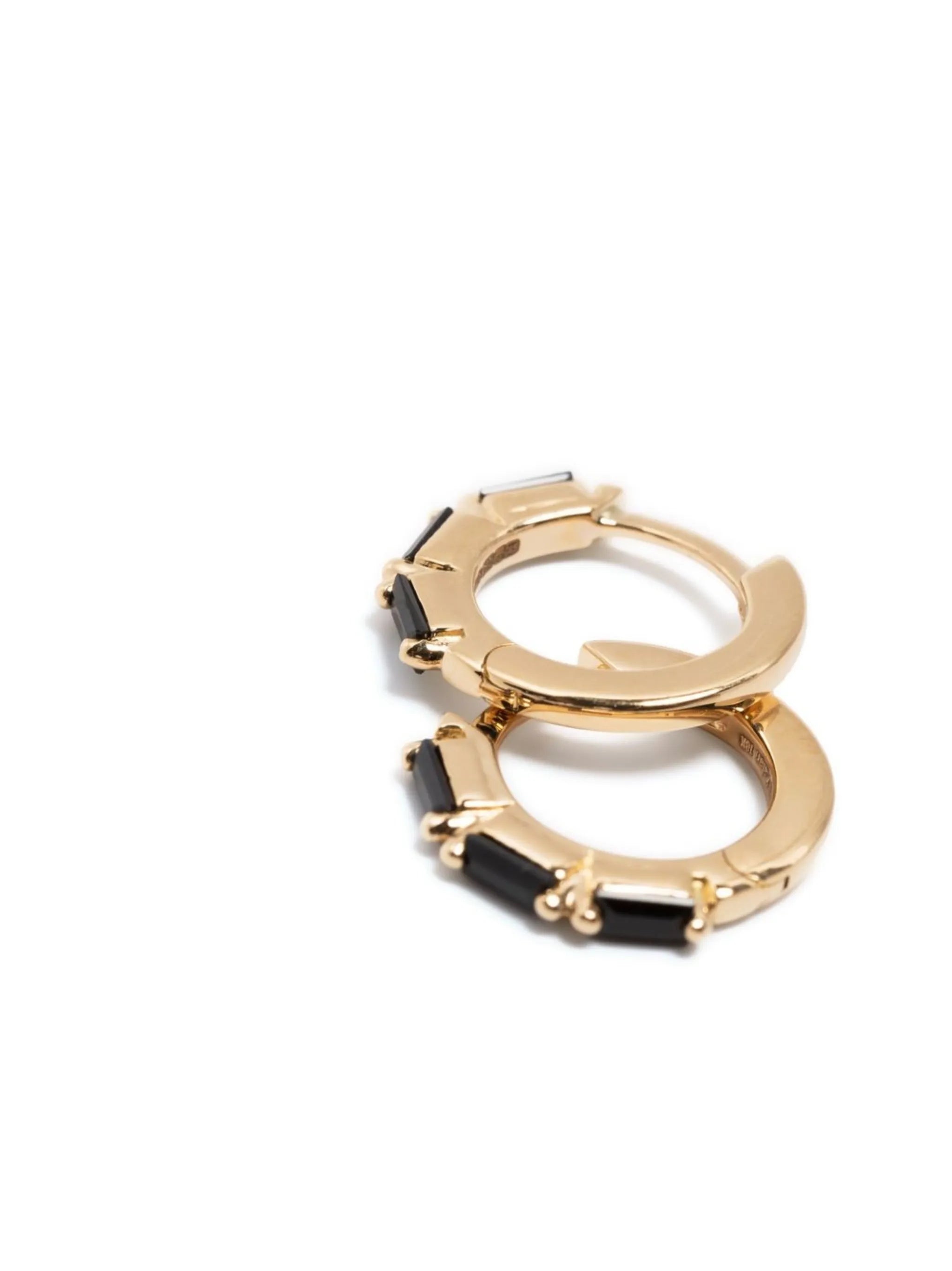18kt yellow gold sapphire huggie earrings