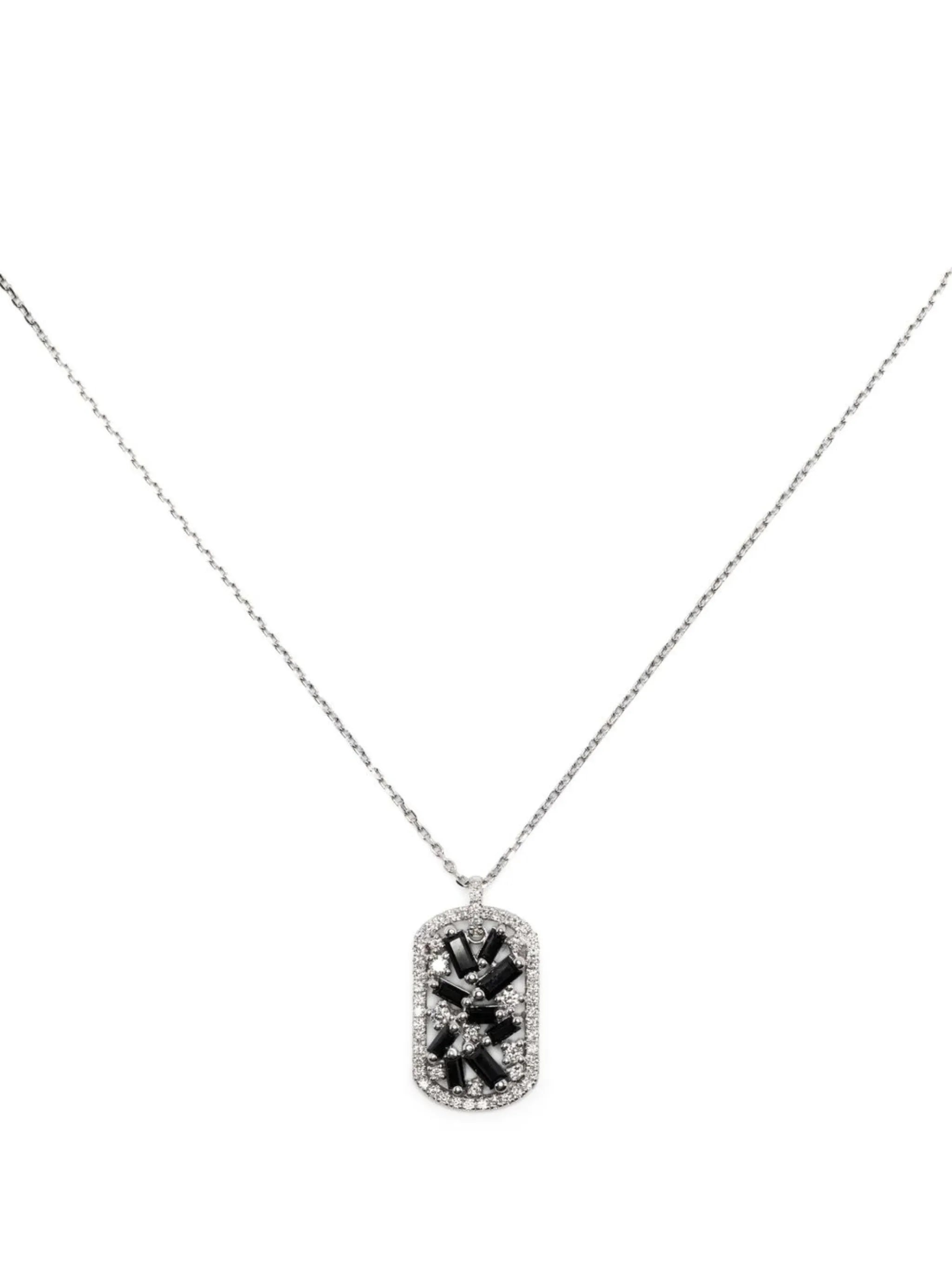 18kt white gold diamond and sapphire necklace