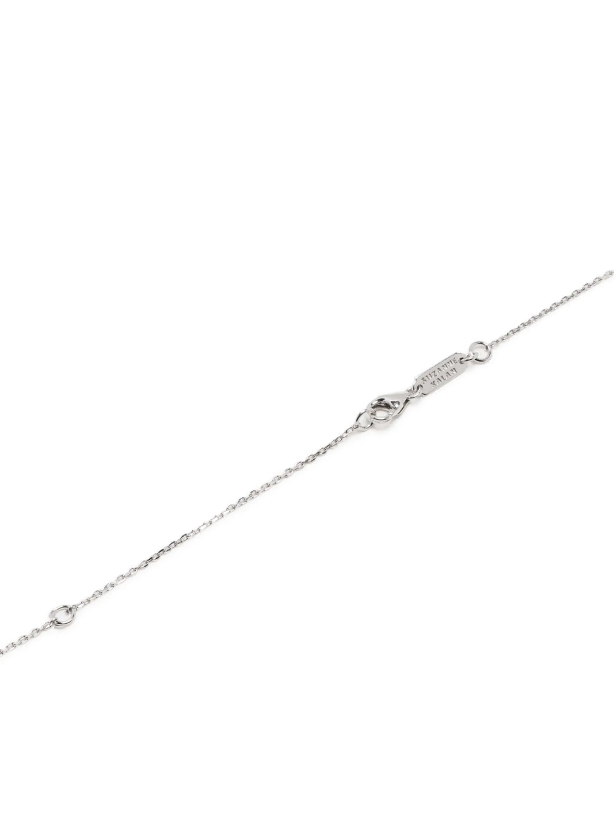18kt white gold diamond and sapphire necklace