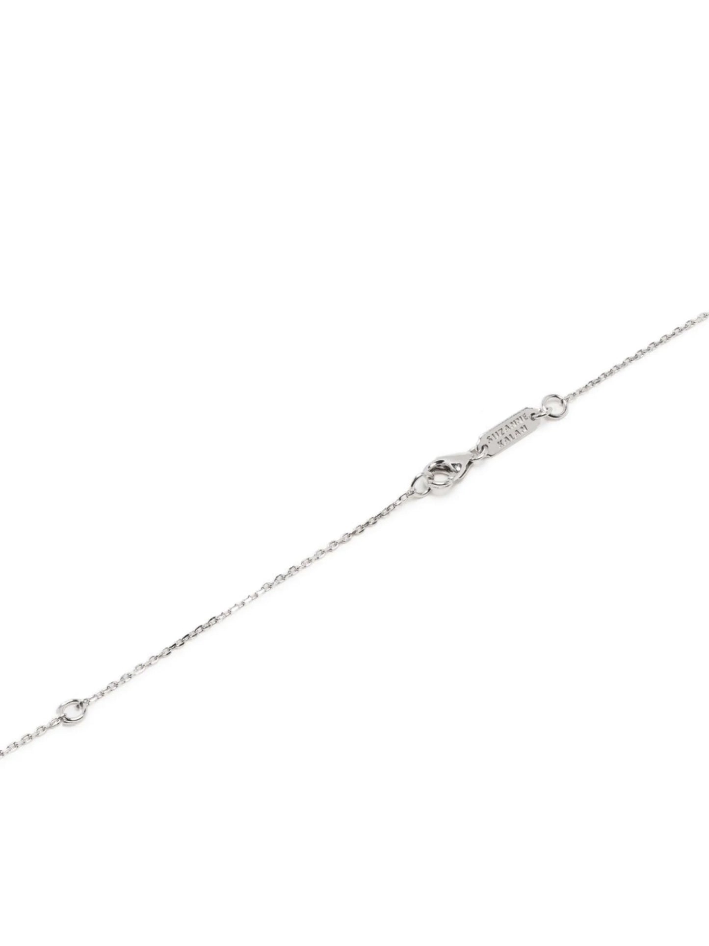 18kt white gold diamond and sapphire necklace