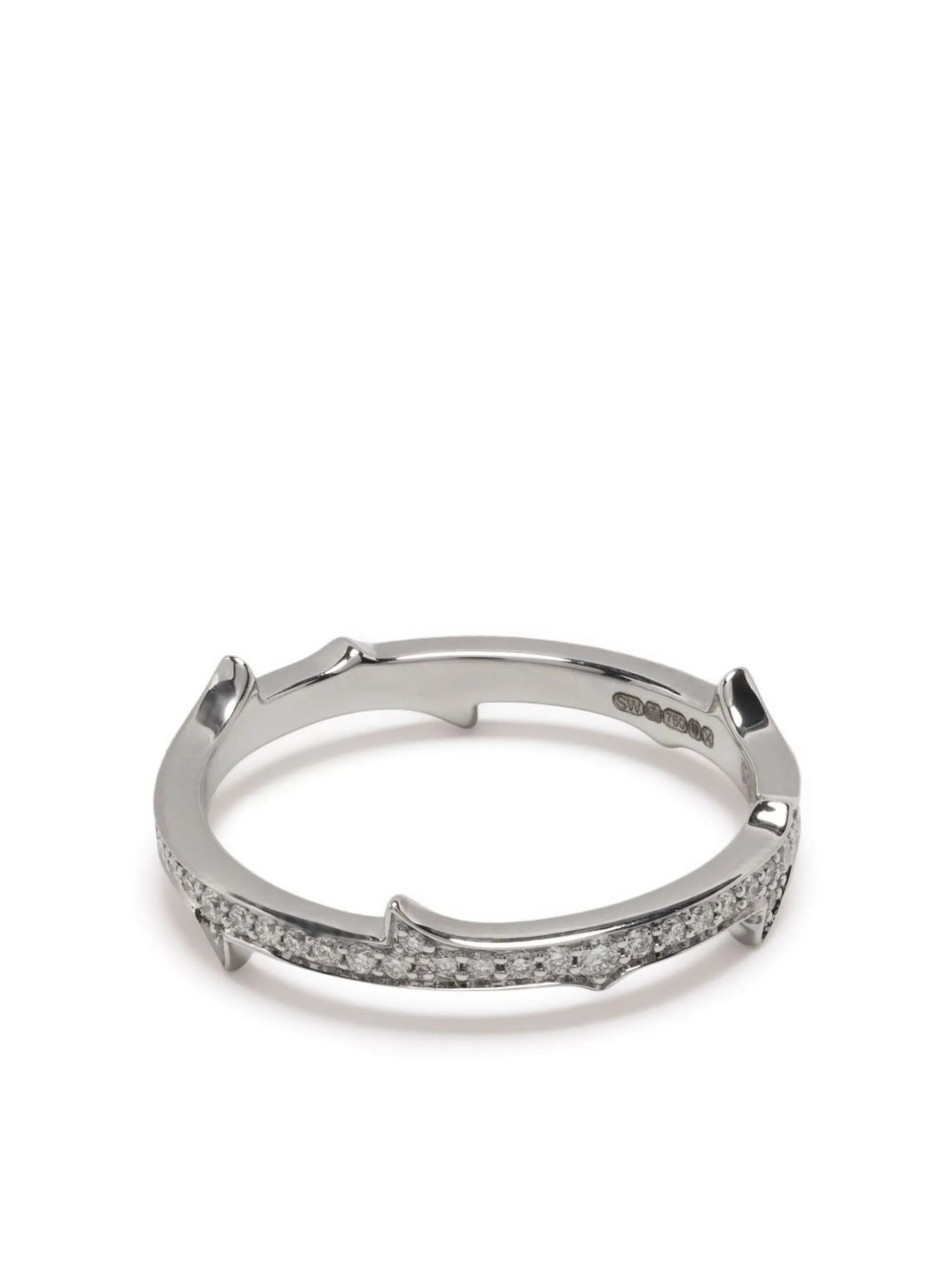 18kt white gold Thorn Stem diamond ring