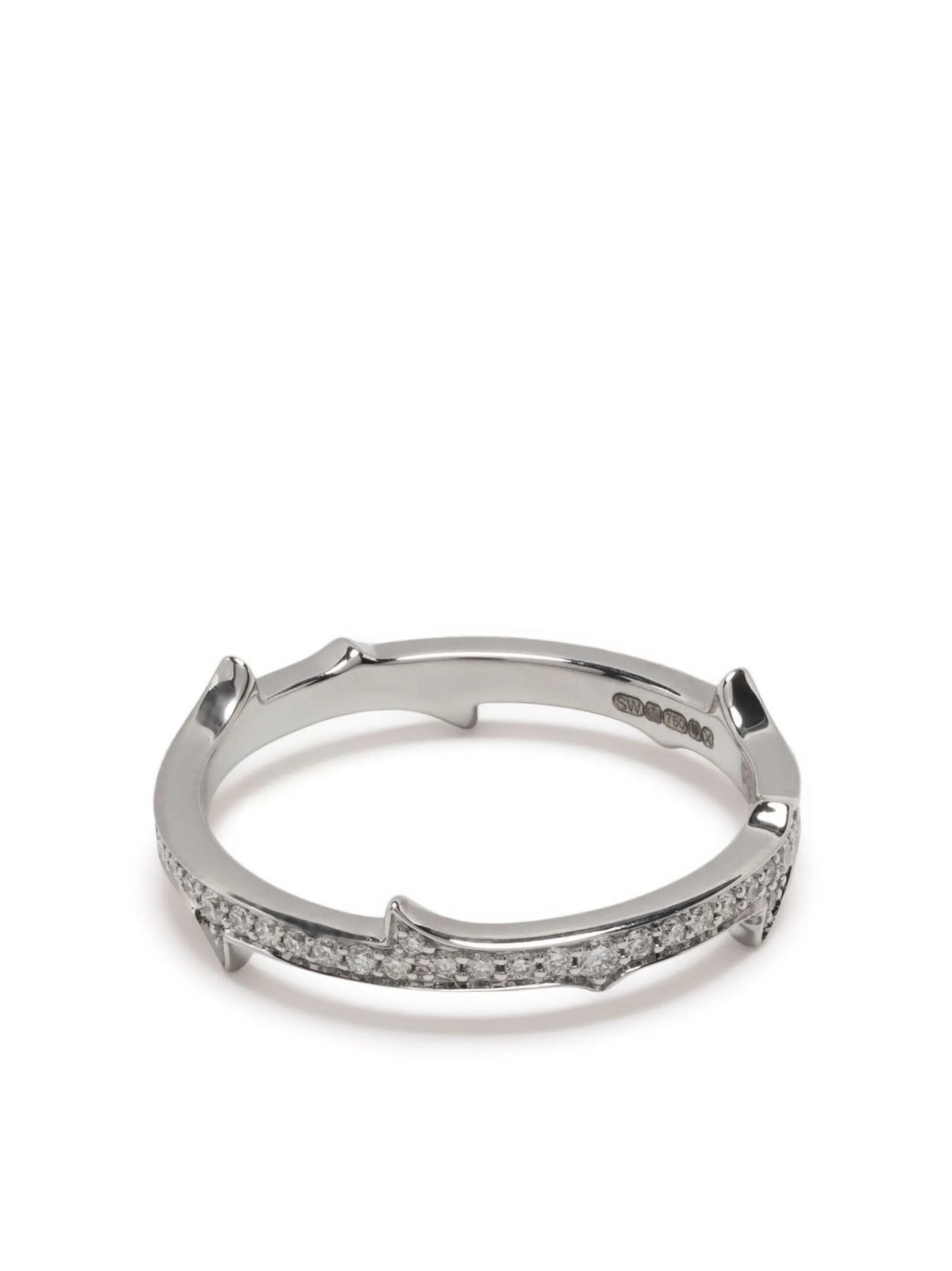 18kt white gold Thorn Stem diamond ring