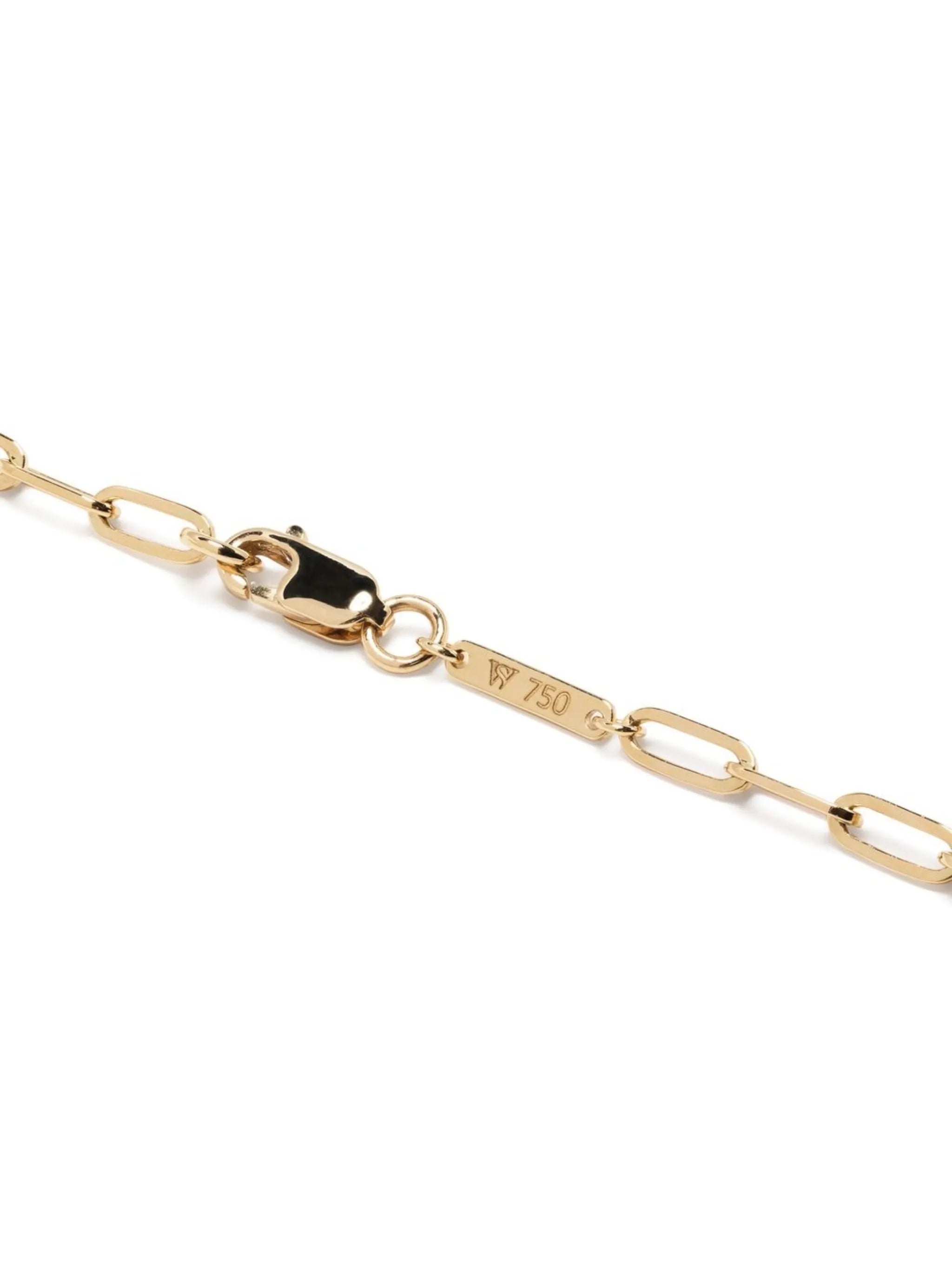 18kt yellow gold Slimline Shard opal diamond necklace