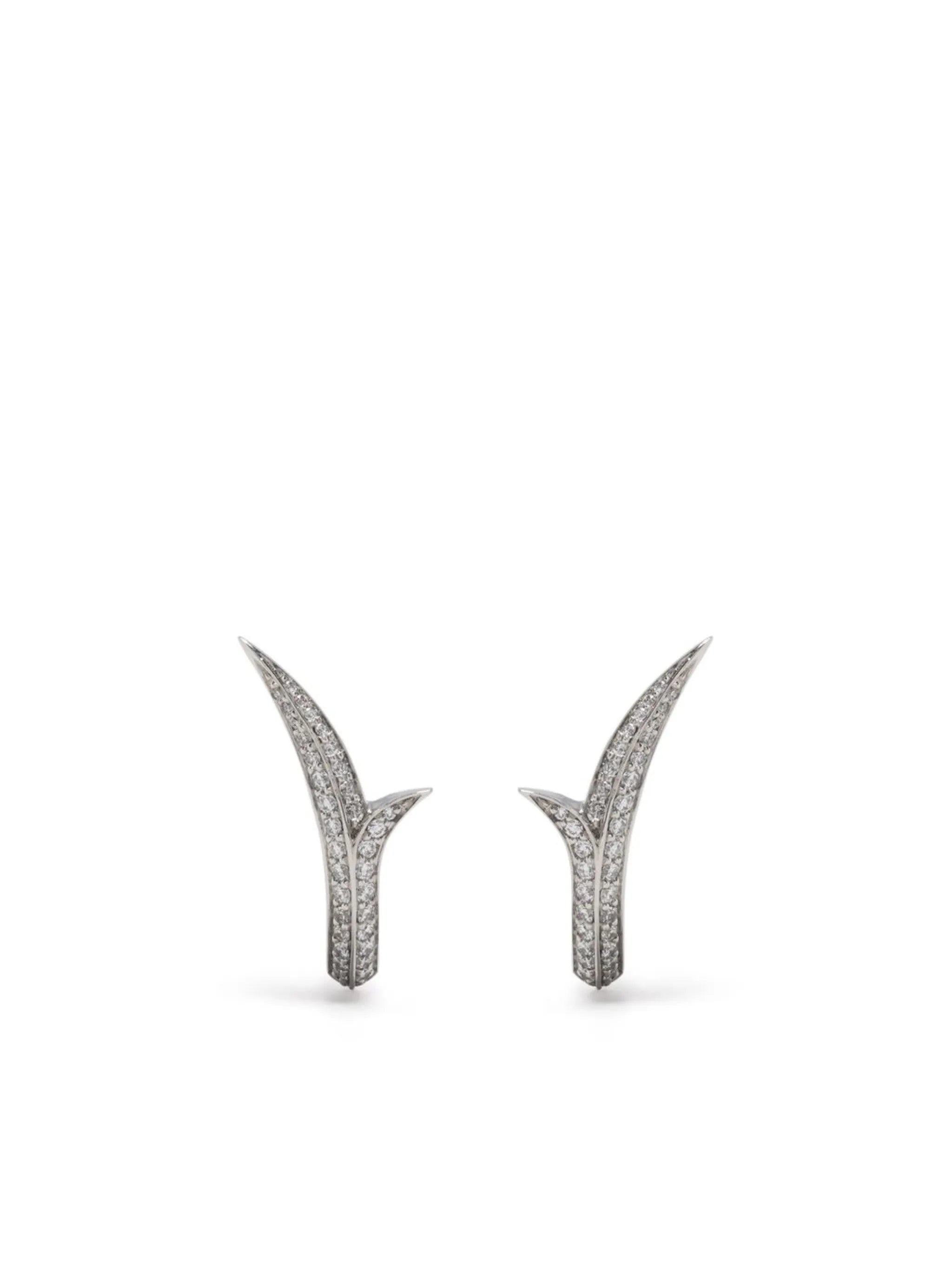 18kt white gold Thorn Stem diamond earring