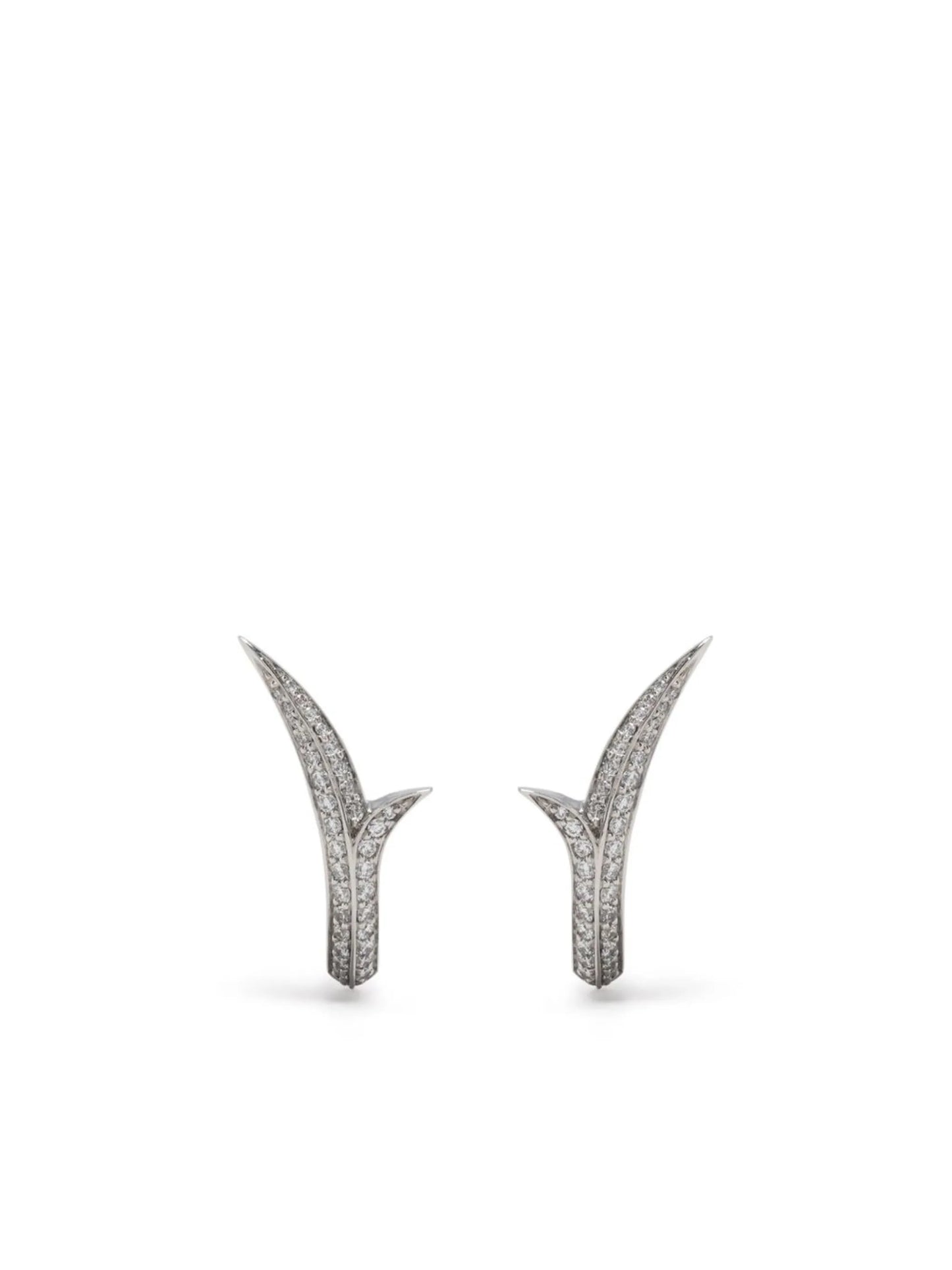 18kt white gold Thorn Stem diamond earring