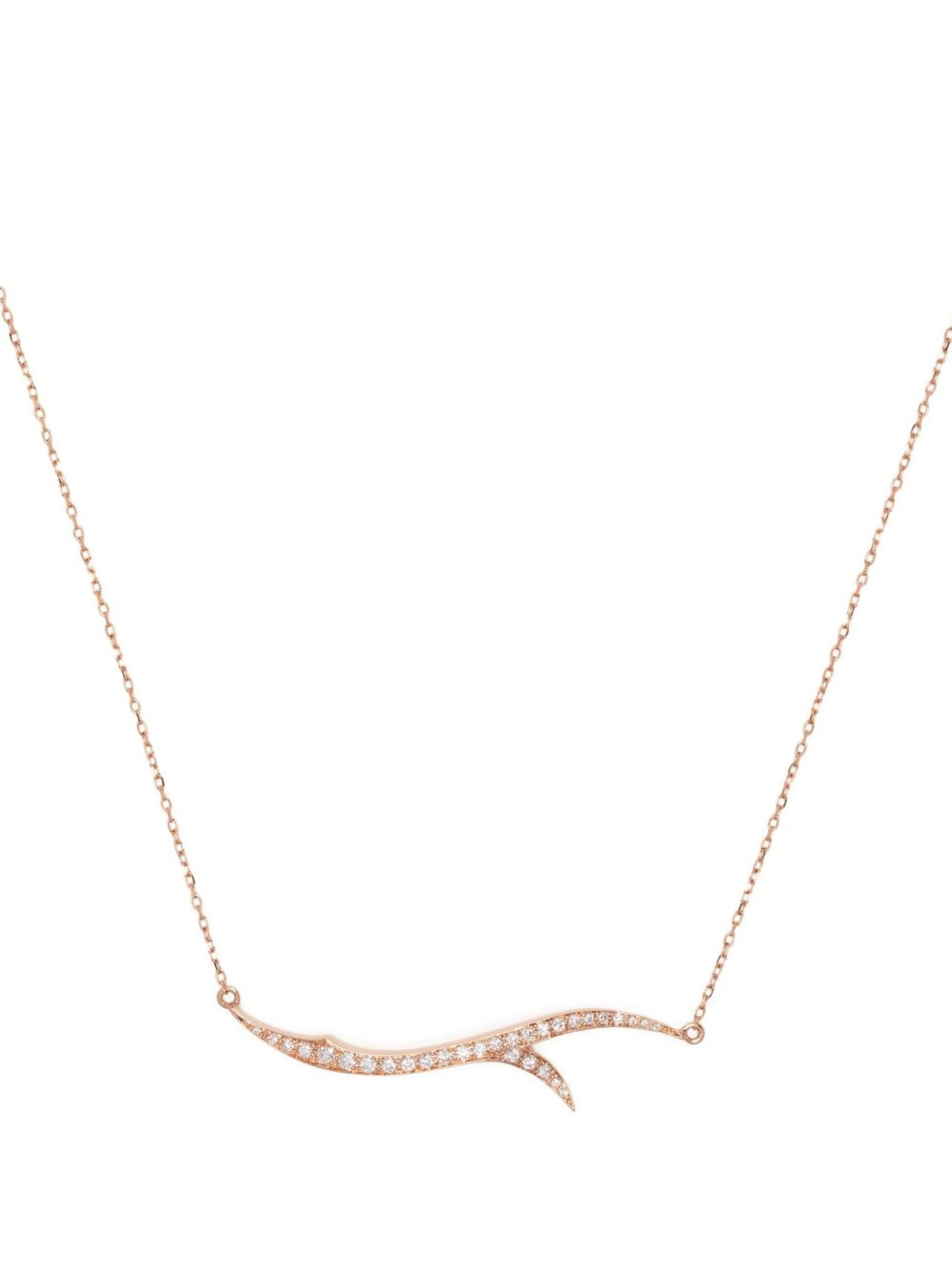 18kt rose gold Thorn Stem diamond pendant necklace