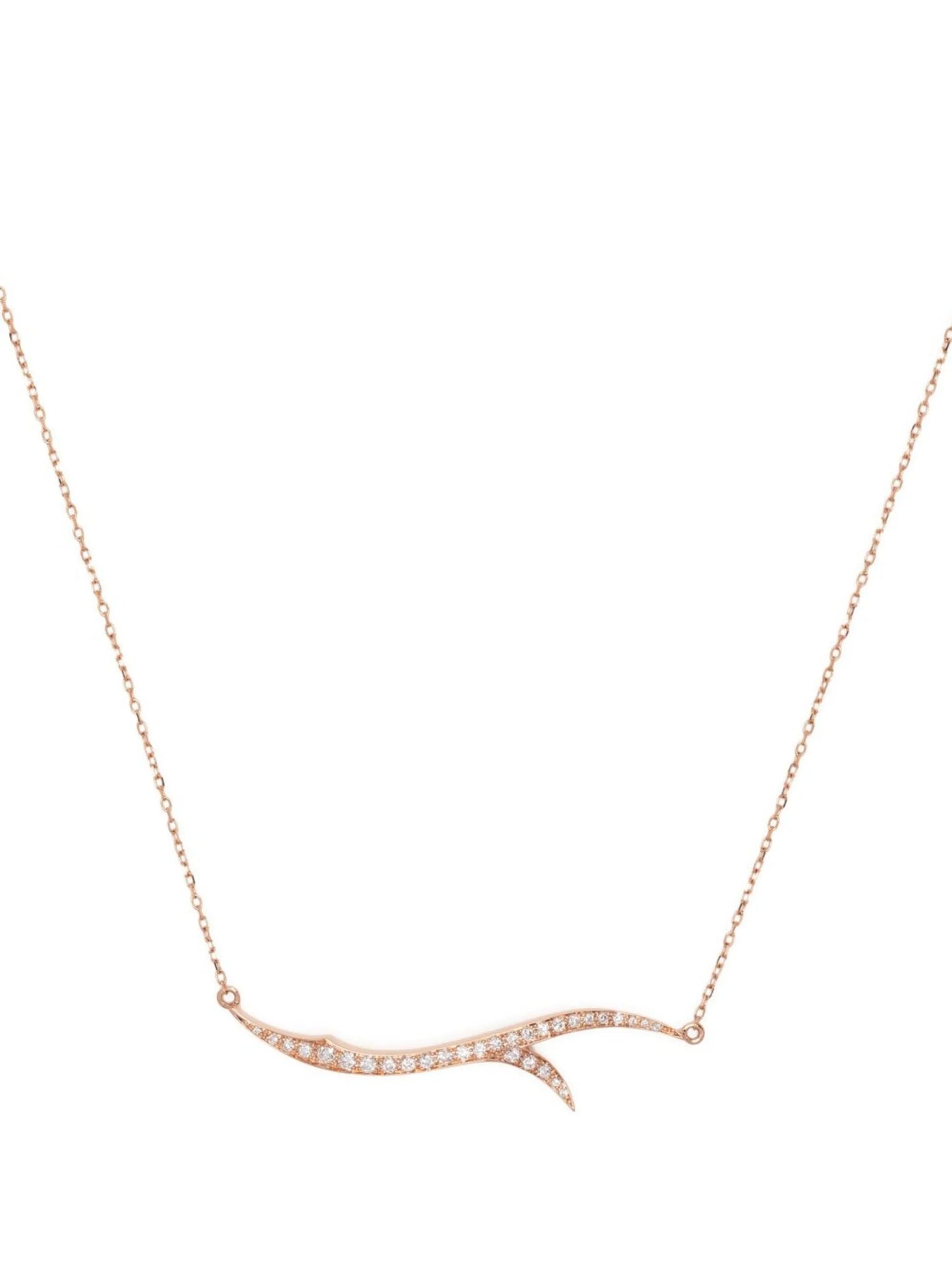 18kt rose gold Thorn Stem diamond pendant necklace