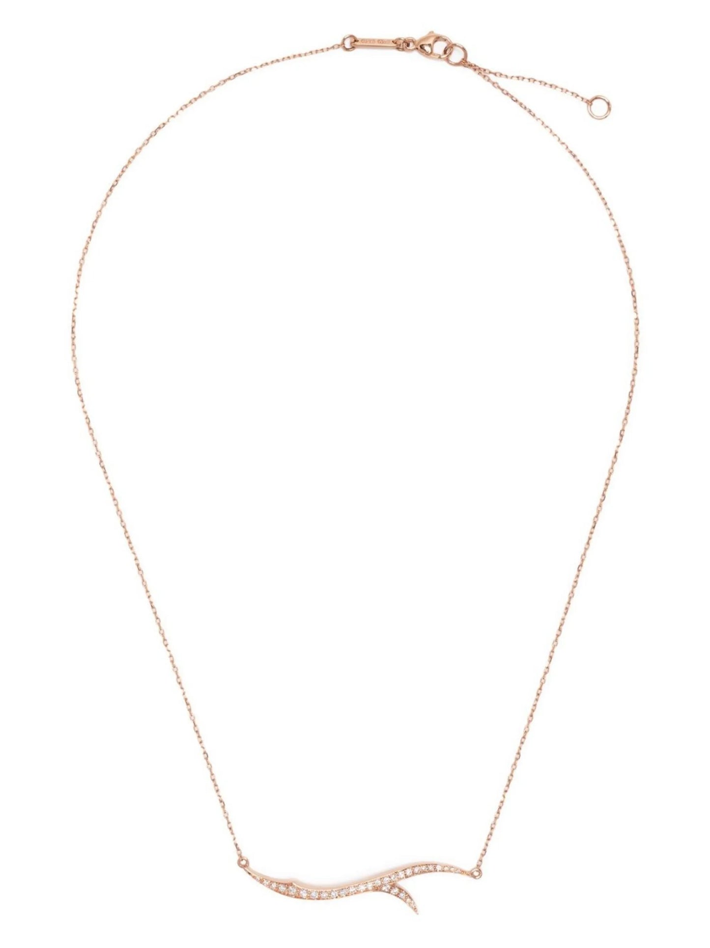 18kt rose gold Thorn Stem diamond pendant necklace