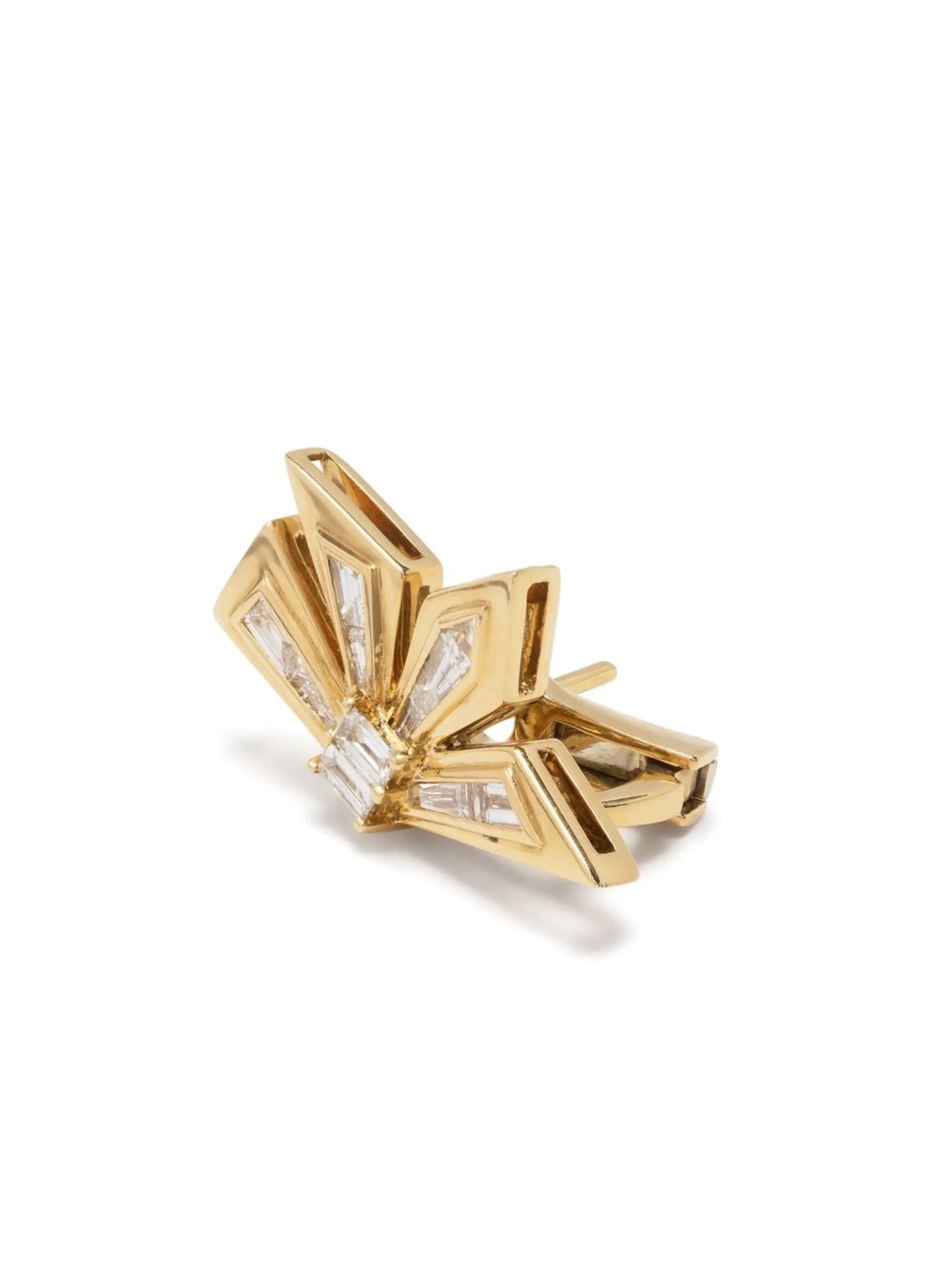 18kt yellow gold Cascade diamond earring