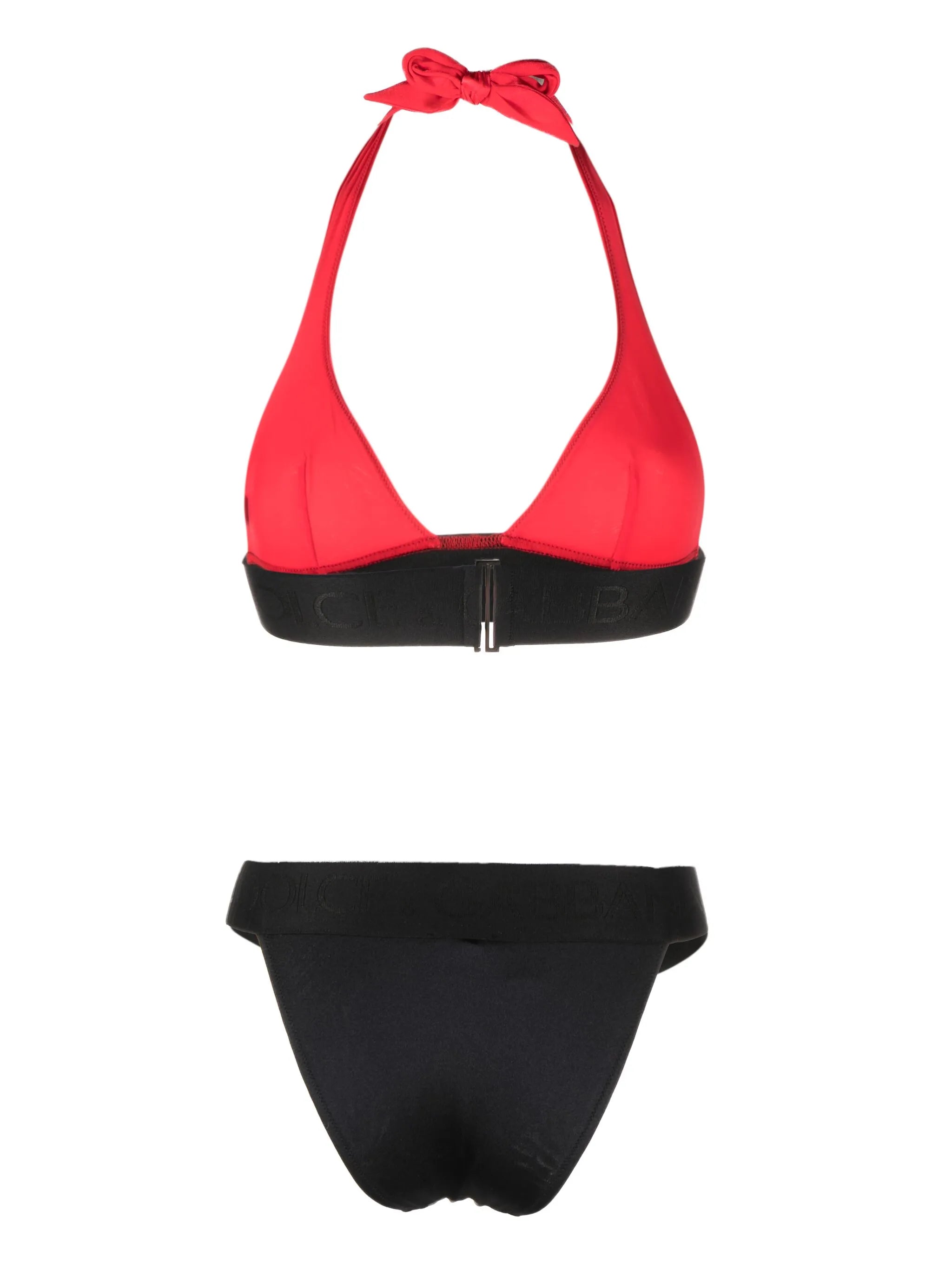 logo-waist halterneck bikini