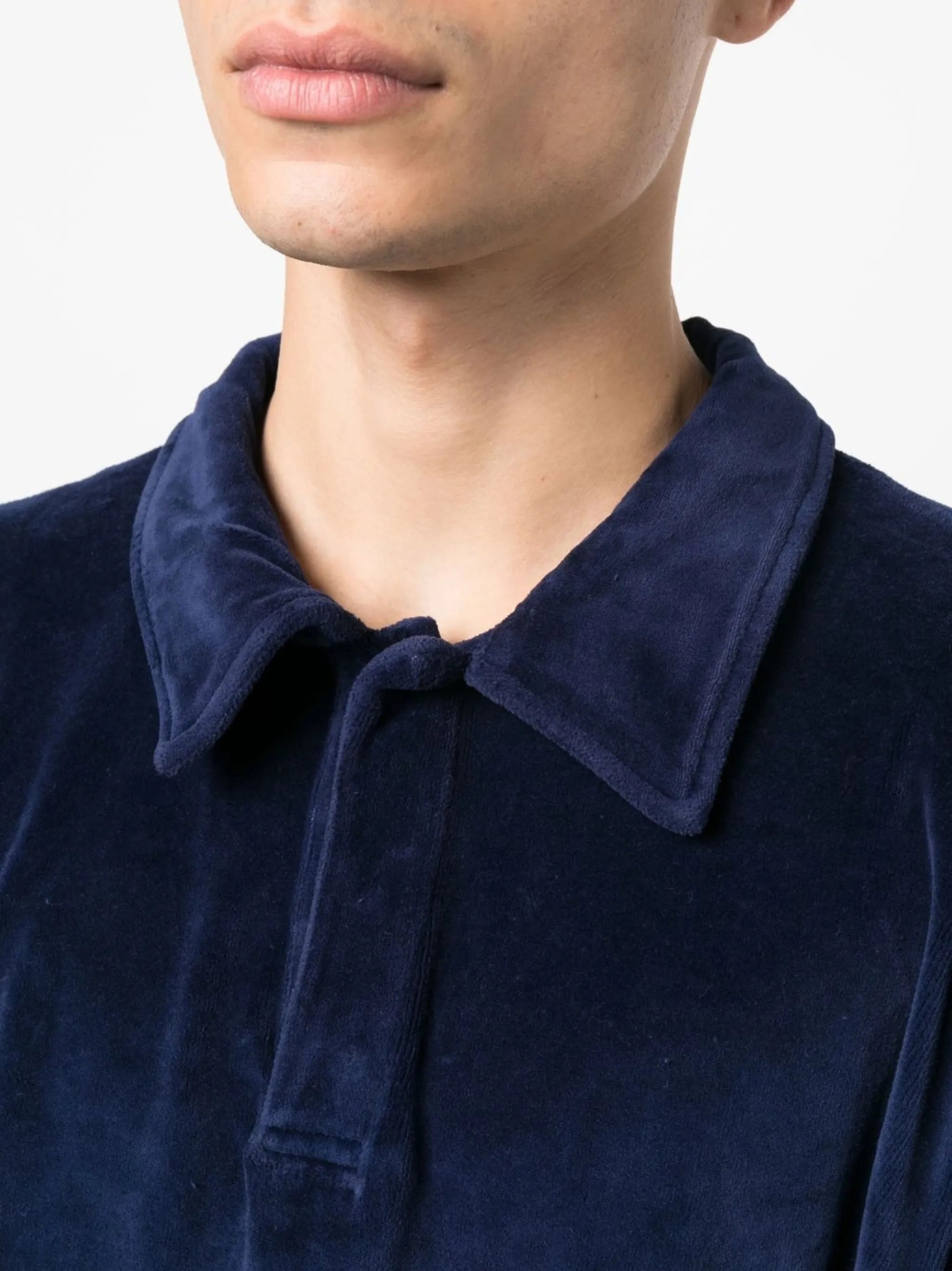 velvet-effect polo shirt