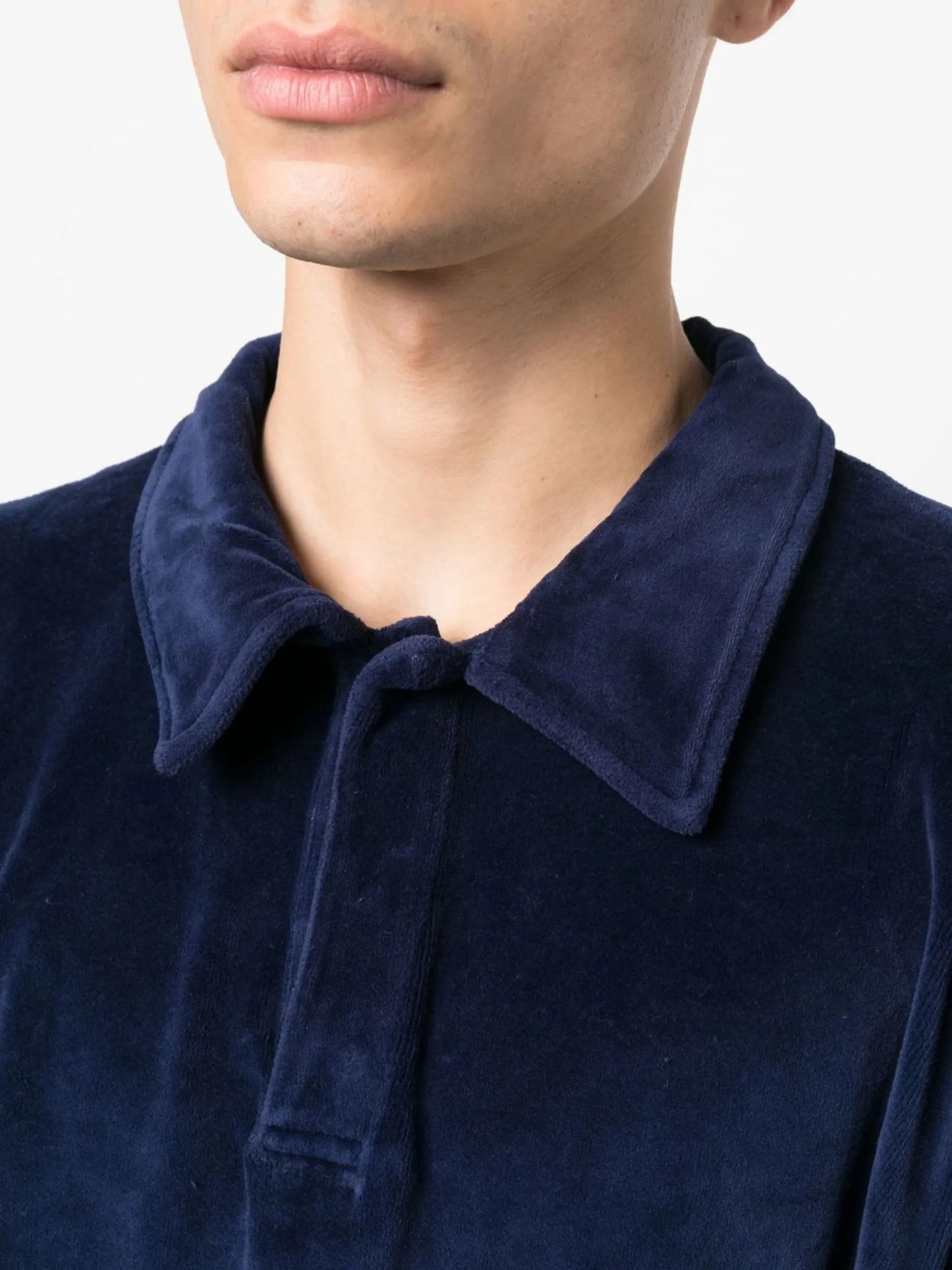 velvet-effect polo shirt
