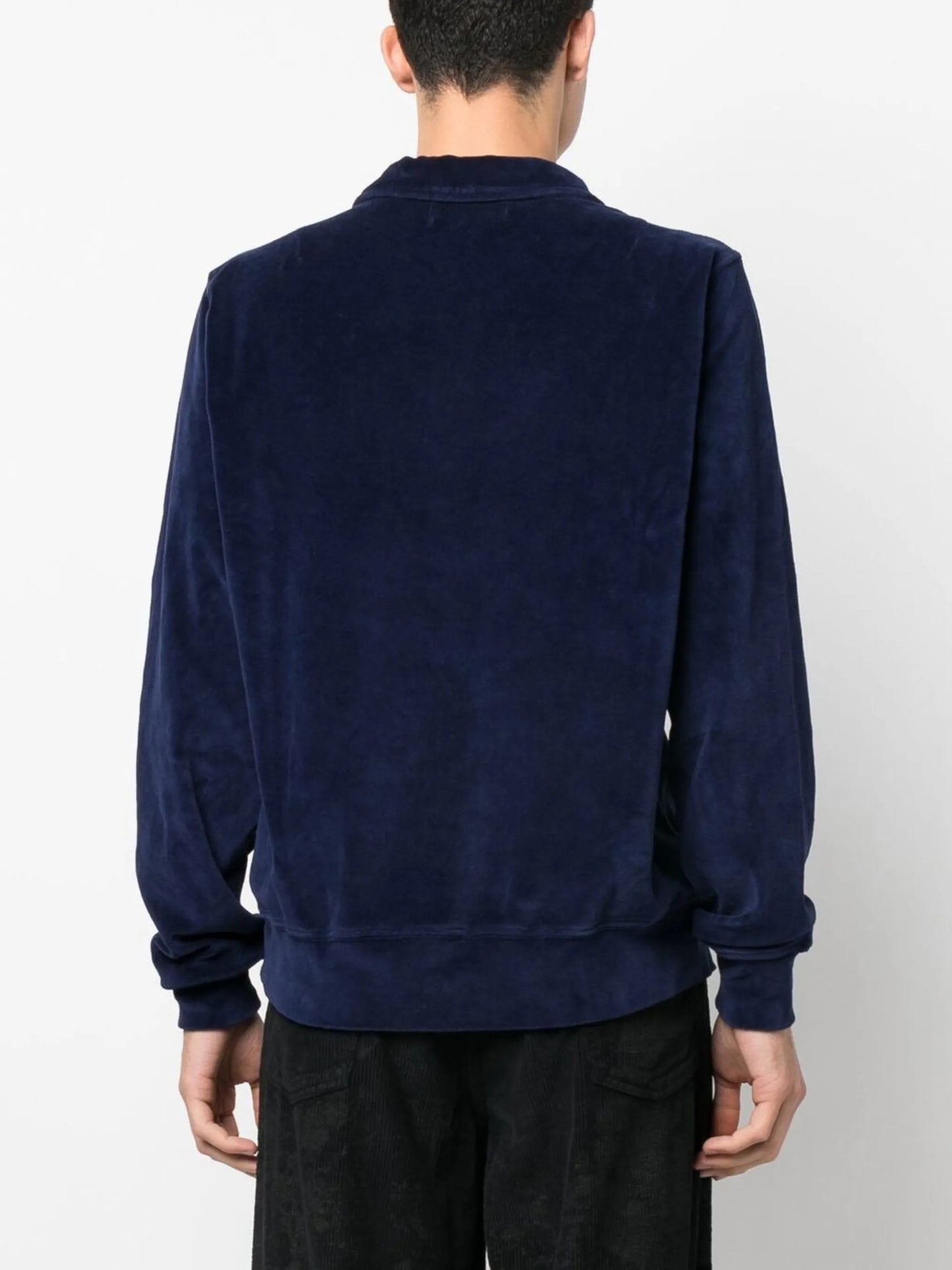 velvet-effect polo shirt