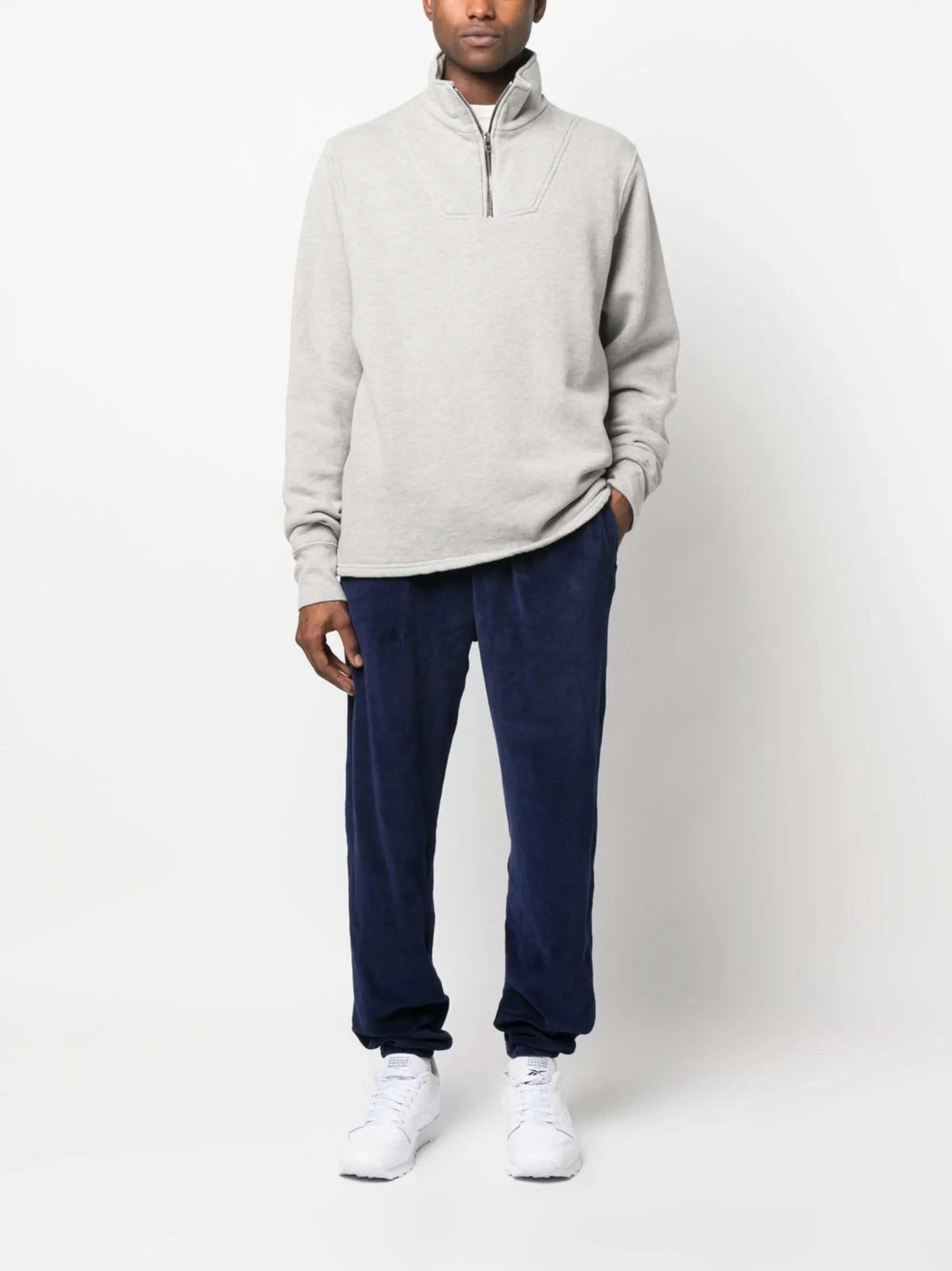 tapered-leg velvet track pants