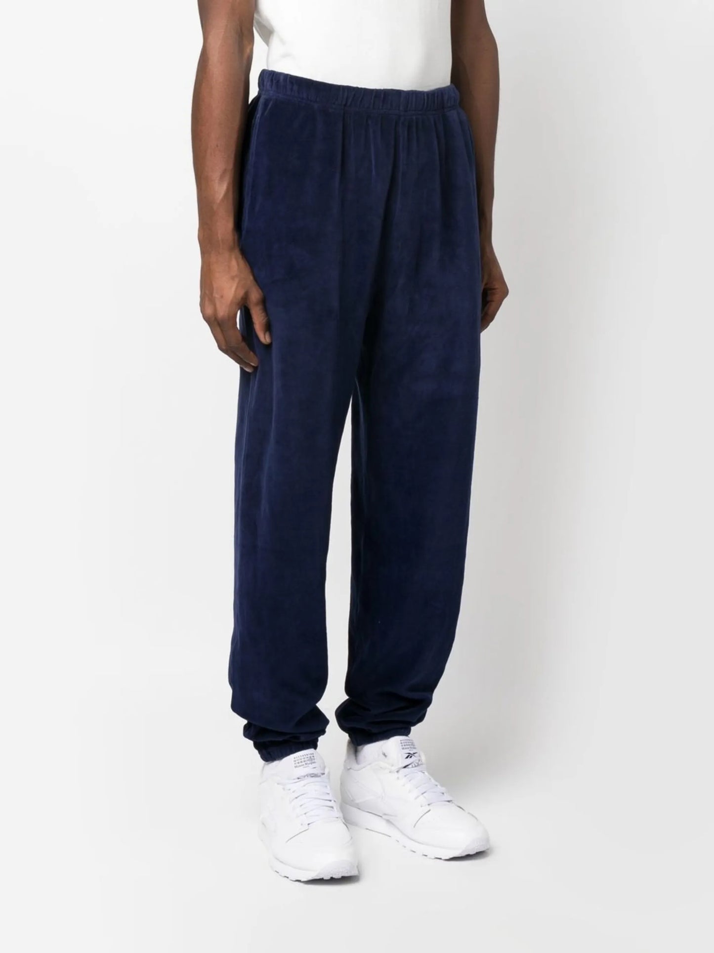 tapered-leg velvet track pants