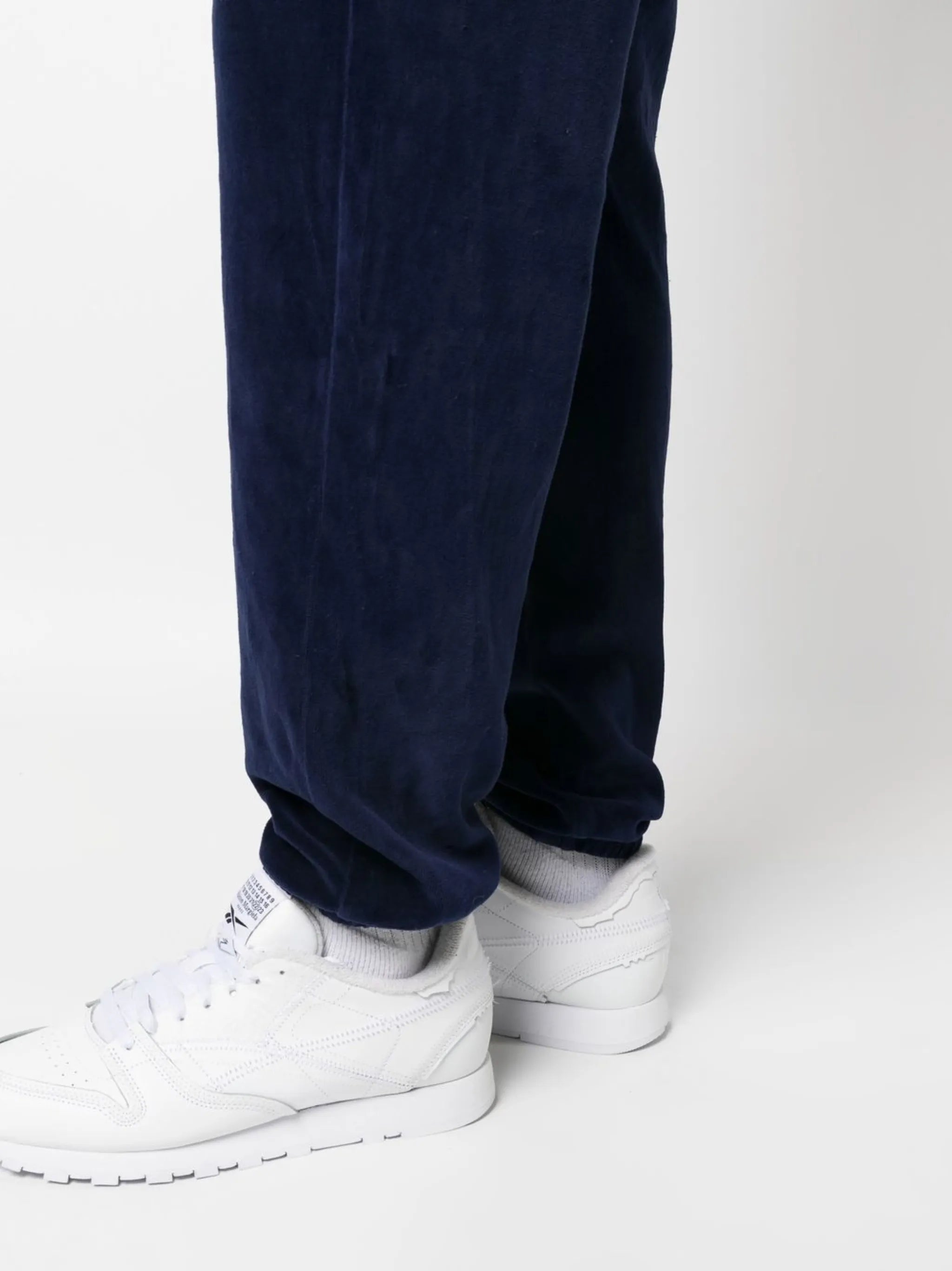 tapered-leg velvet track pants