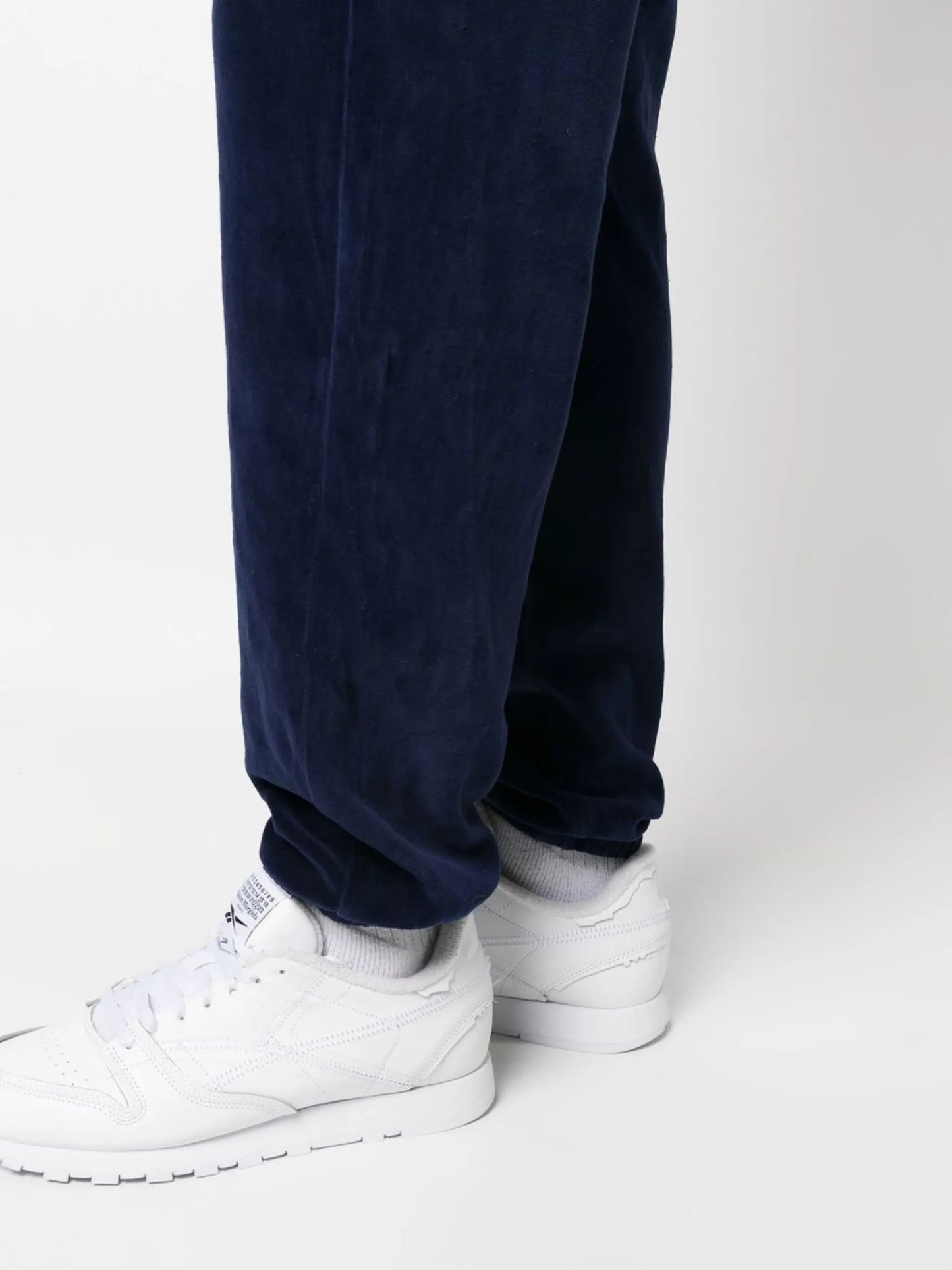 tapered-leg velvet track pants