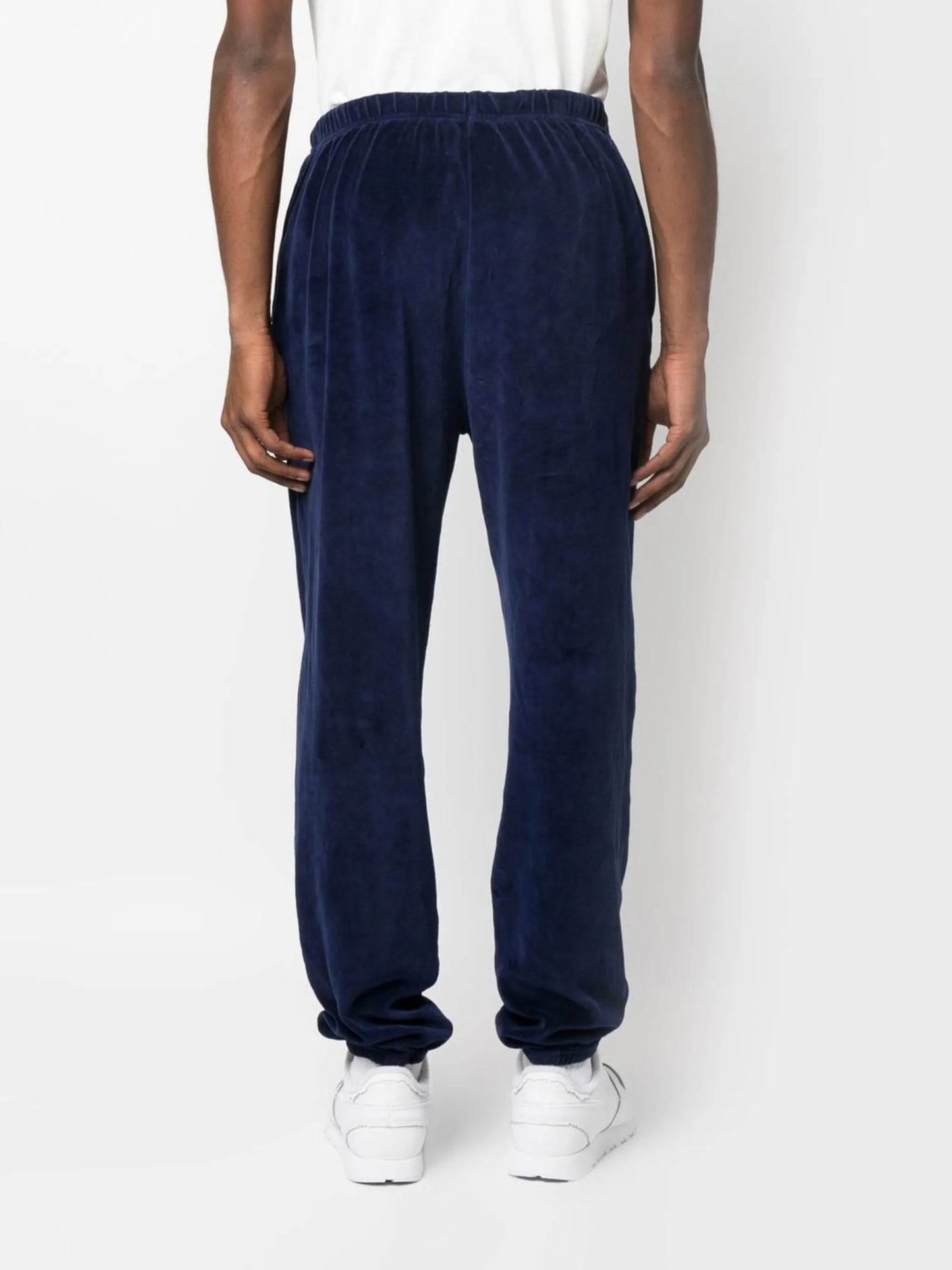 tapered-leg velvet track pants